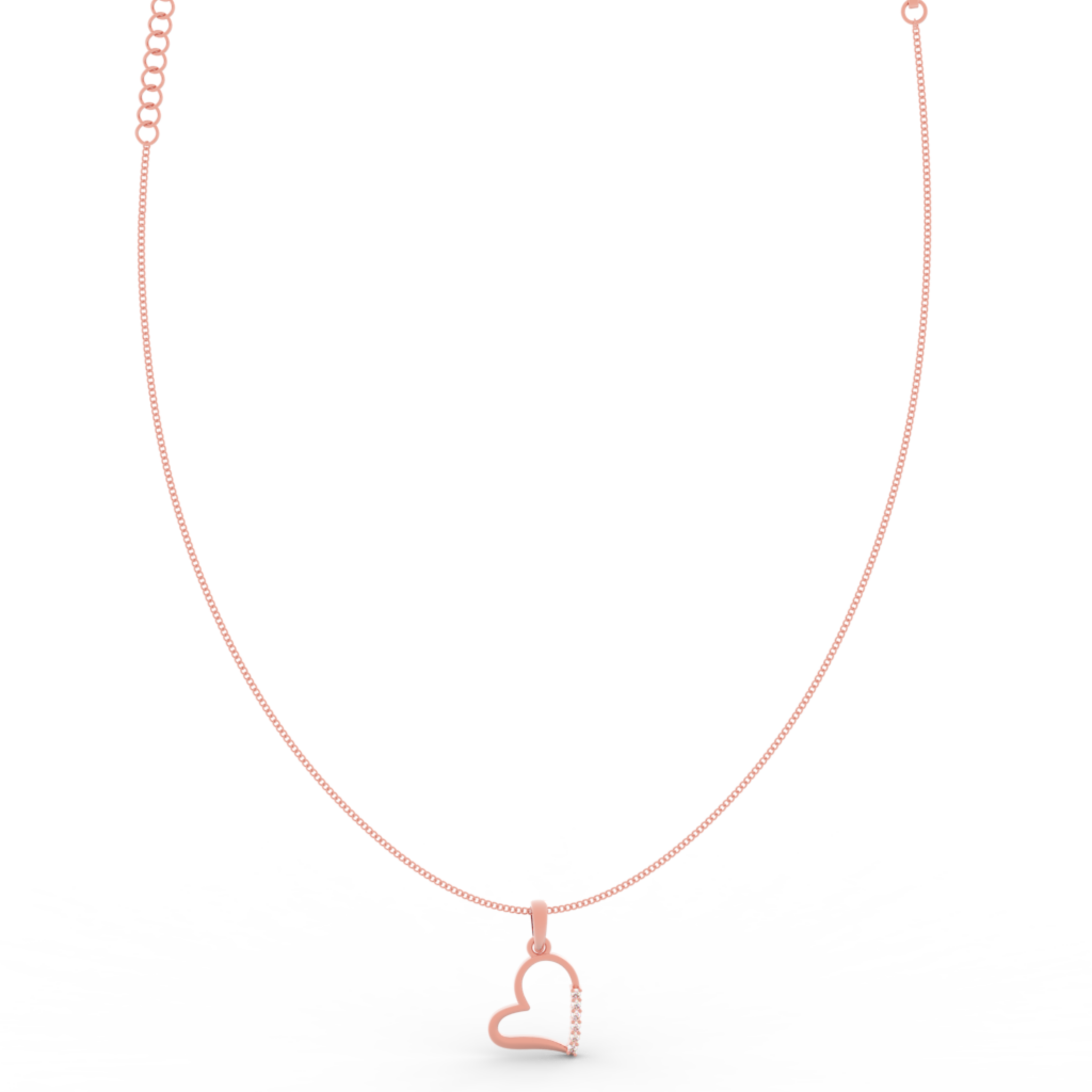 Endearing Heart Pendant With Chain, Hallmarked 925 Sterling Silver