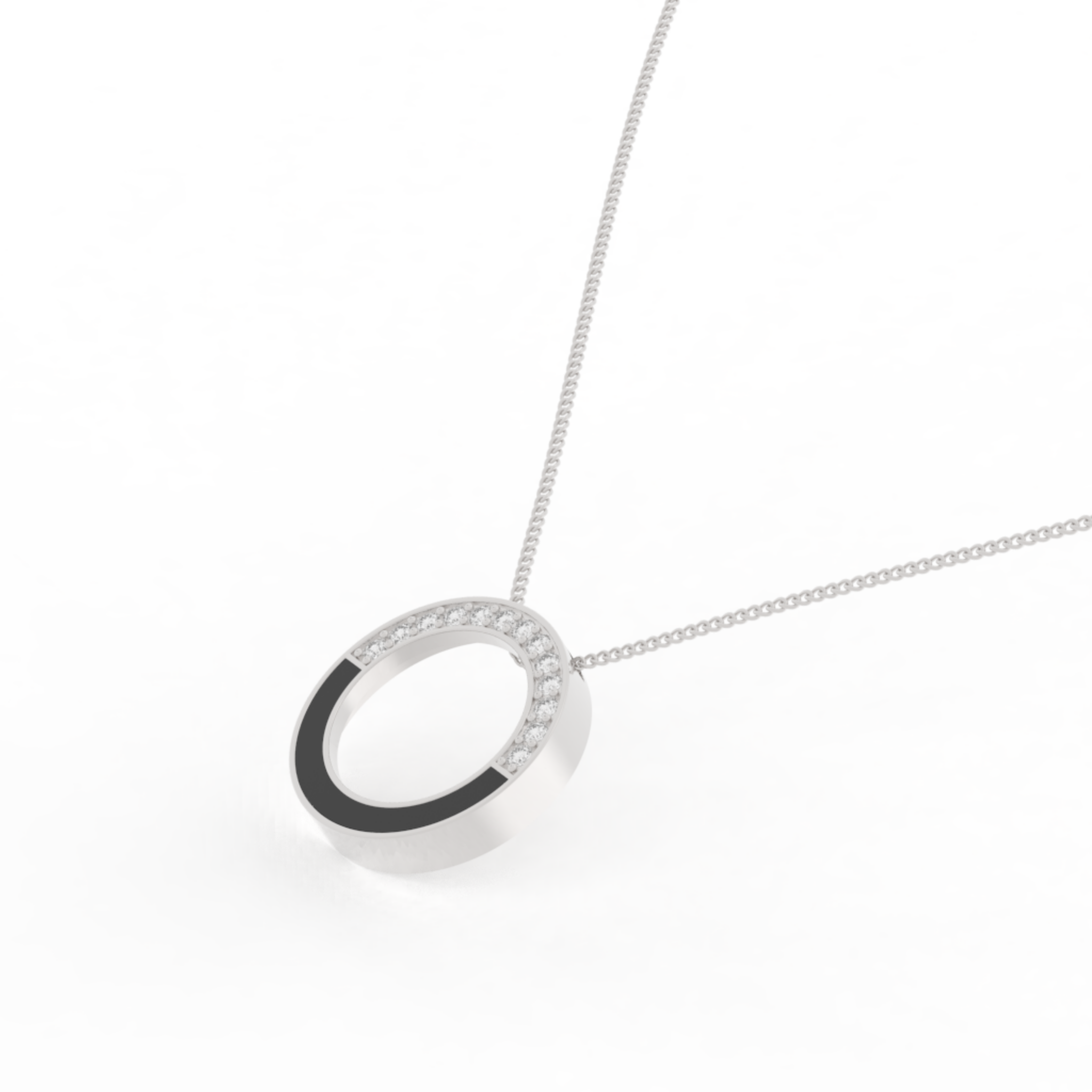 Eternal Halo Pendant With Chain, Hallmarked 925 Sterling Silver