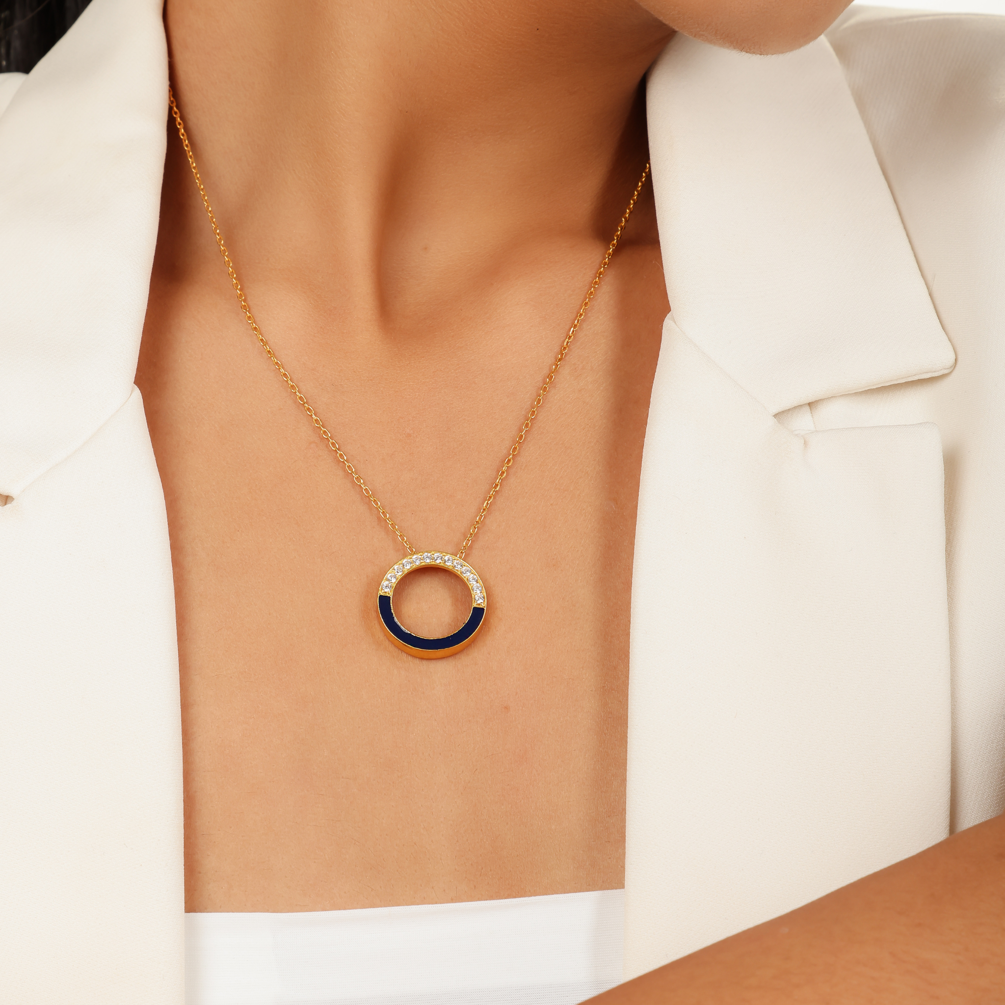 Eternal Halo Pendant With Chain, Hallmarked 925 Sterling Silver