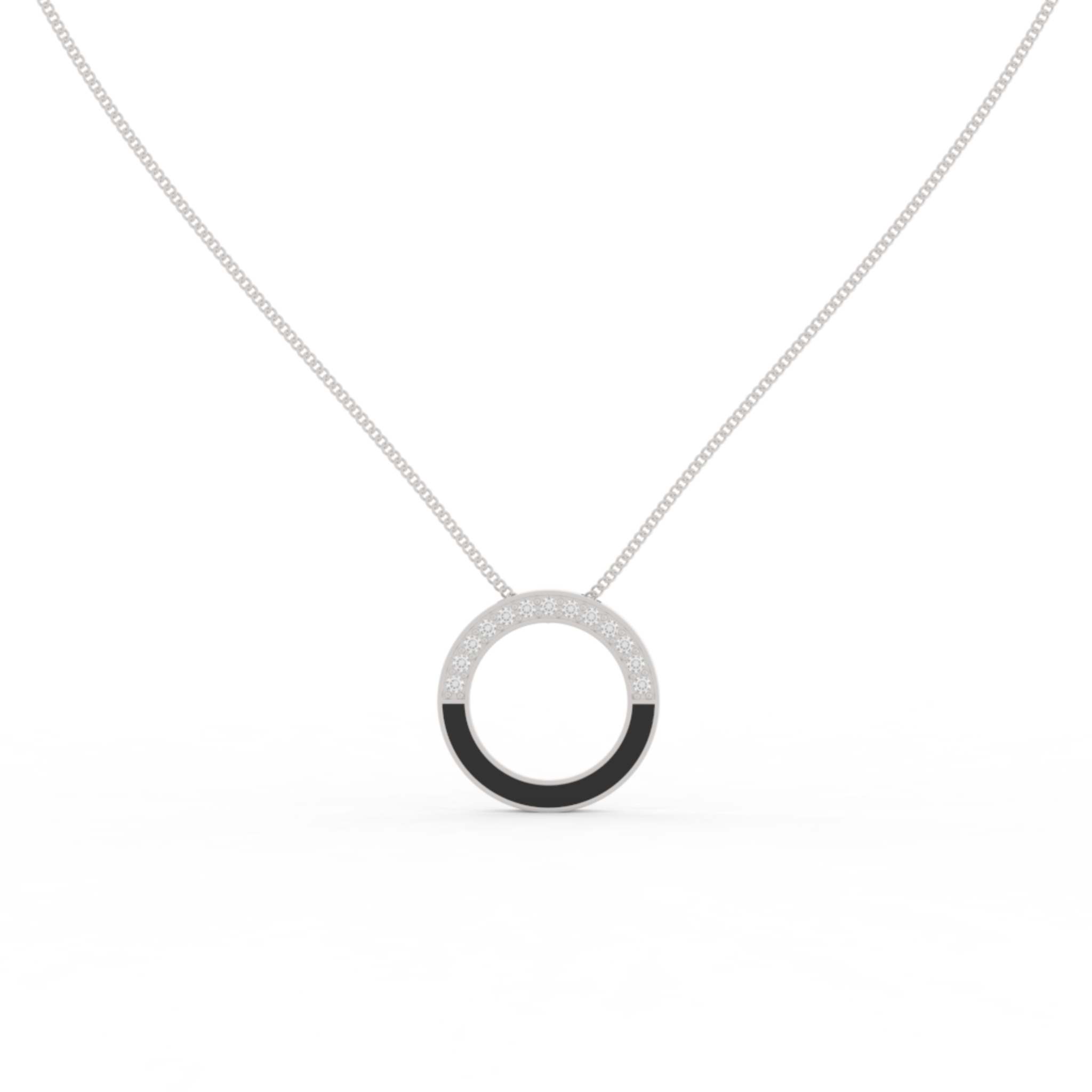 Eternal Halo Pendant With Chain, Hallmarked 925 Sterling Silver