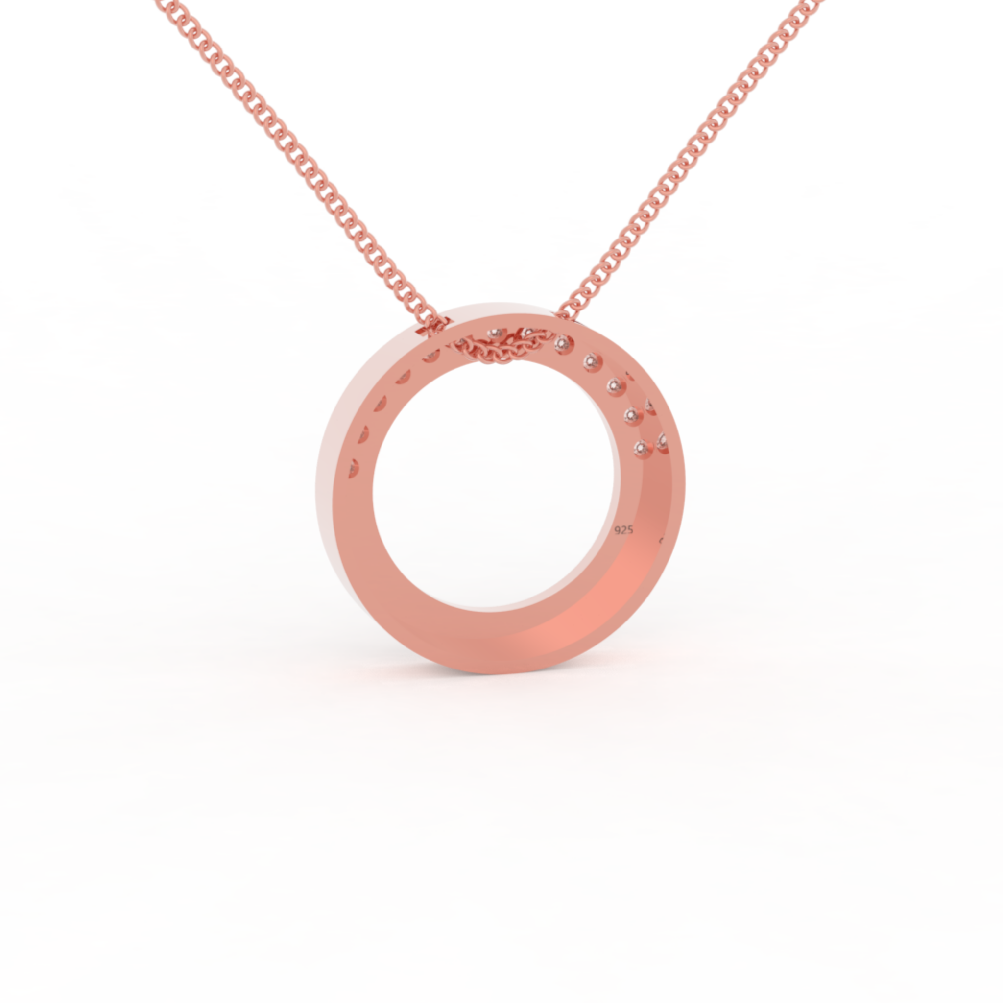 Eternal Halo Pendant With Chain, Hallmarked 925 Sterling Silver
