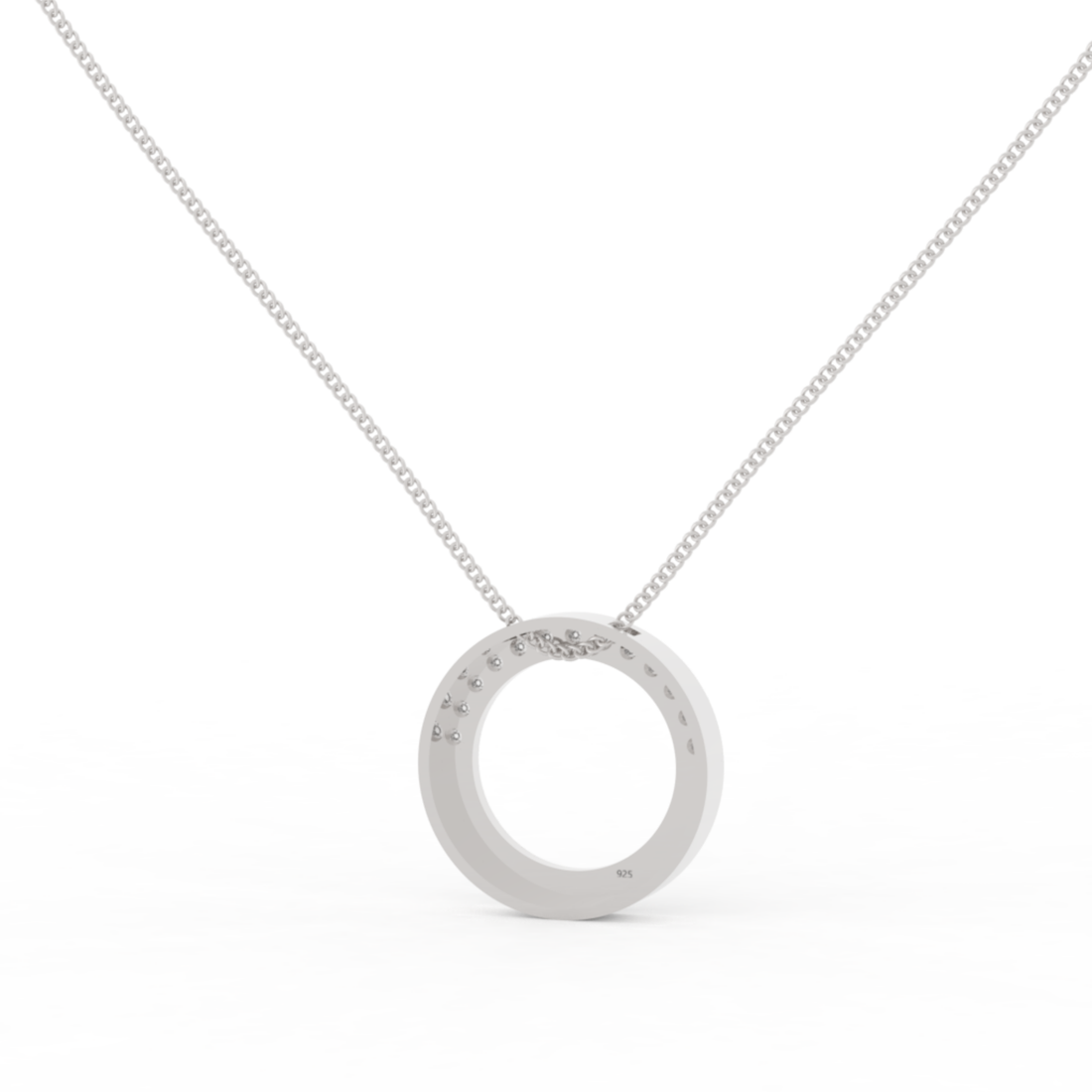 Eternal Halo Pendant With Chain, Hallmarked 925 Sterling Silver