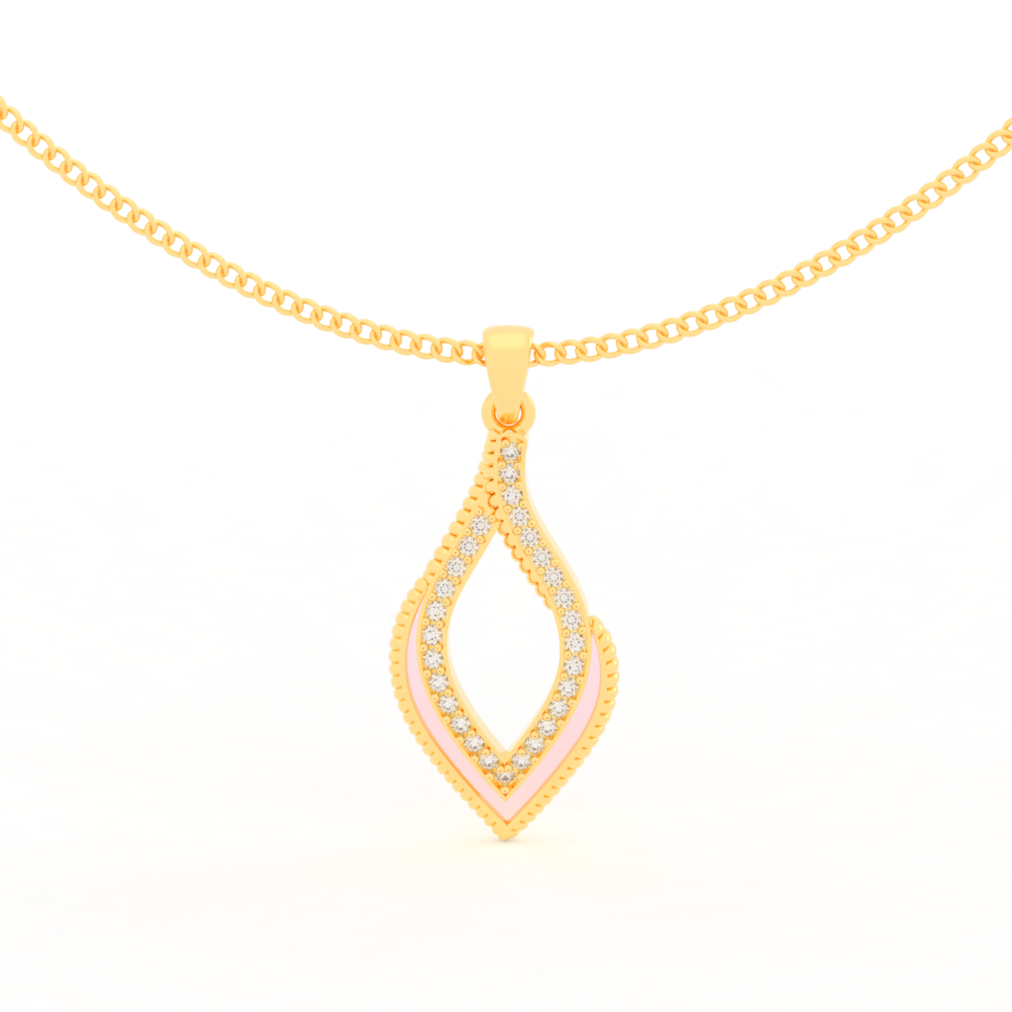 Eye Catching Tear Drop Charm With Chain, Hallmarked 925 Sterling Silver