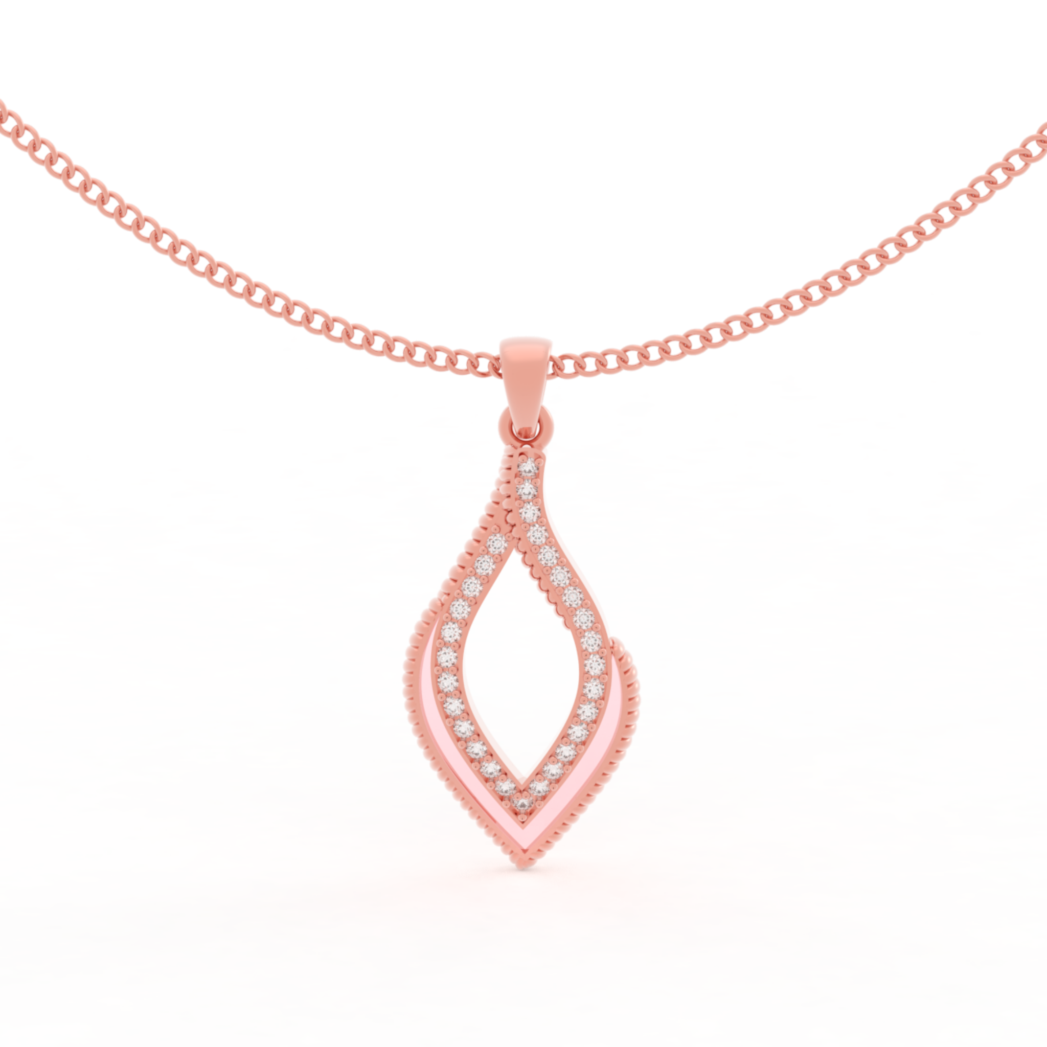 Eye Catching Tear Drop Charm With Chain, Hallmarked 925 Sterling Silver