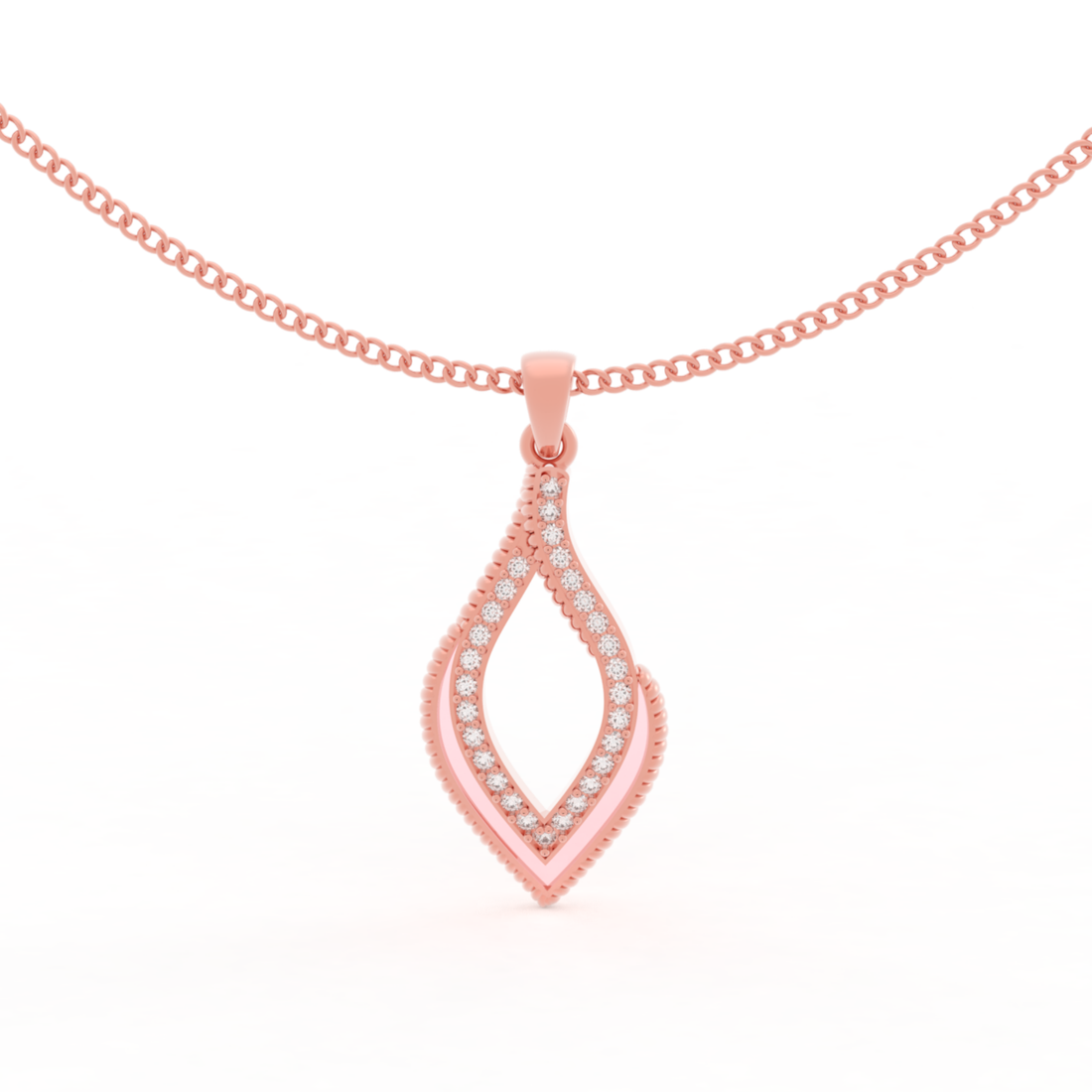 Eye Catching Tear Drop Charm With Chain, Hallmarked 925 Sterling Silver