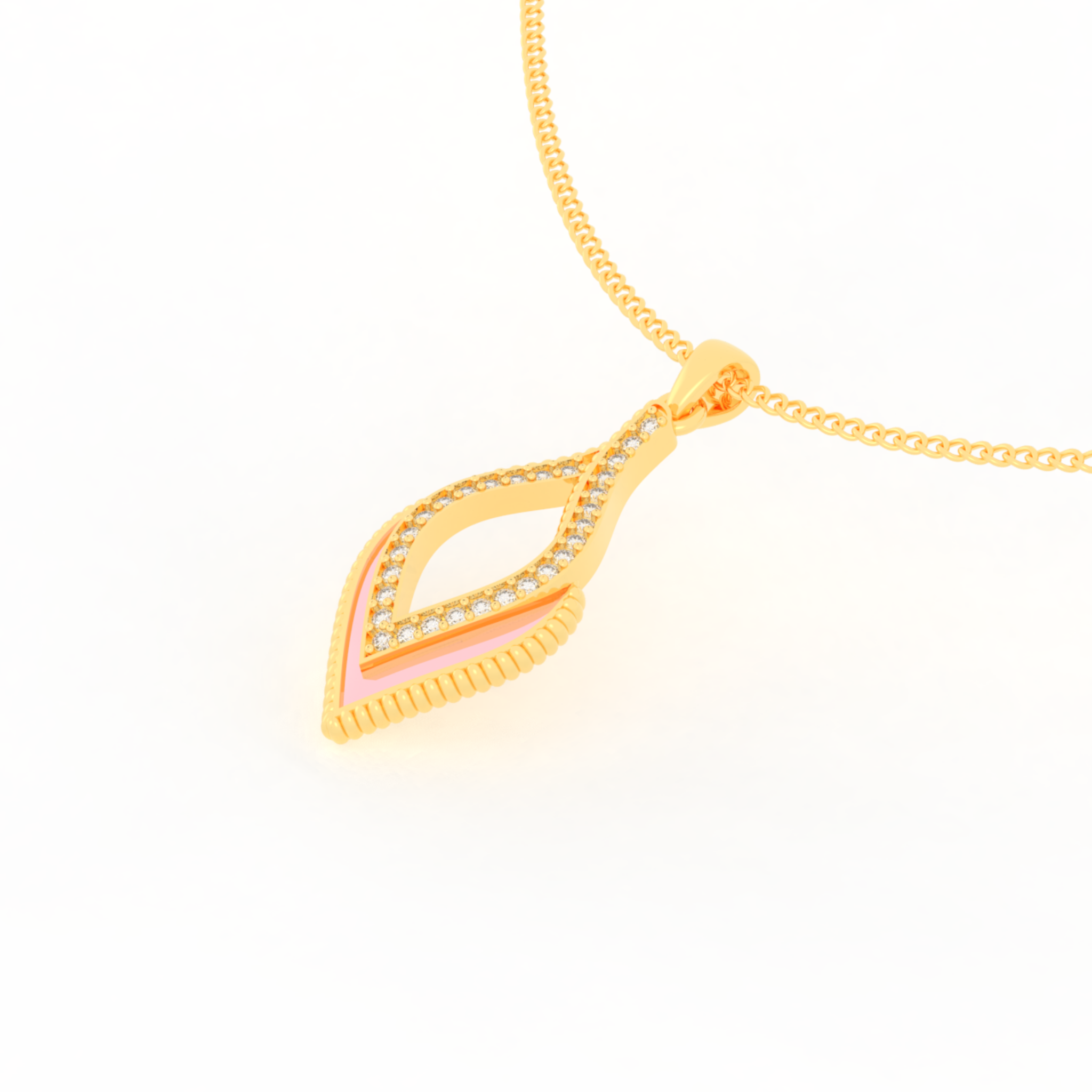 Eye Catching Tear Drop Charm With Chain, Hallmarked 925 Sterling Silver