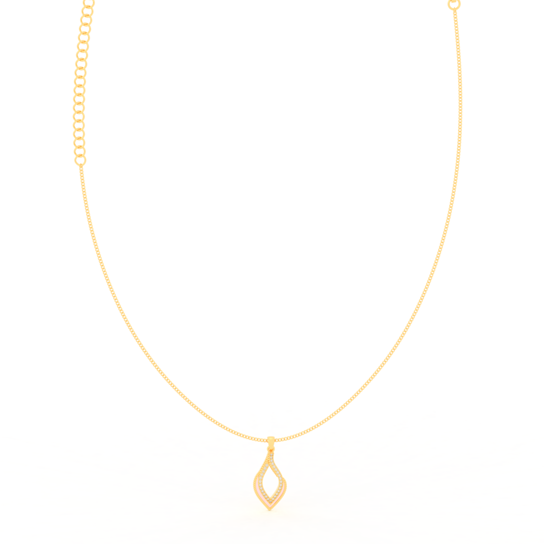 Eye Catching Tear Drop Charm With Chain, Hallmarked 925 Sterling Silver