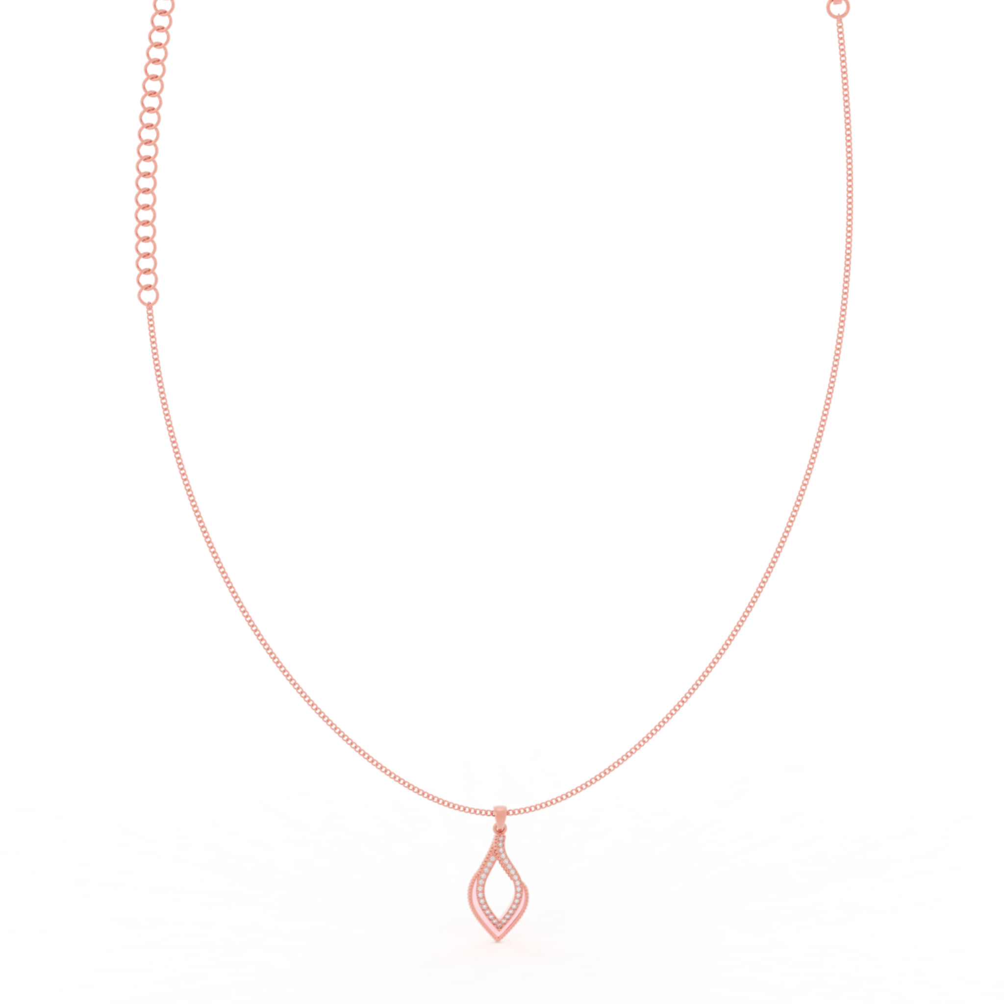 Eye Catching Tear Drop Charm With Chain, Hallmarked 925 Sterling Silver