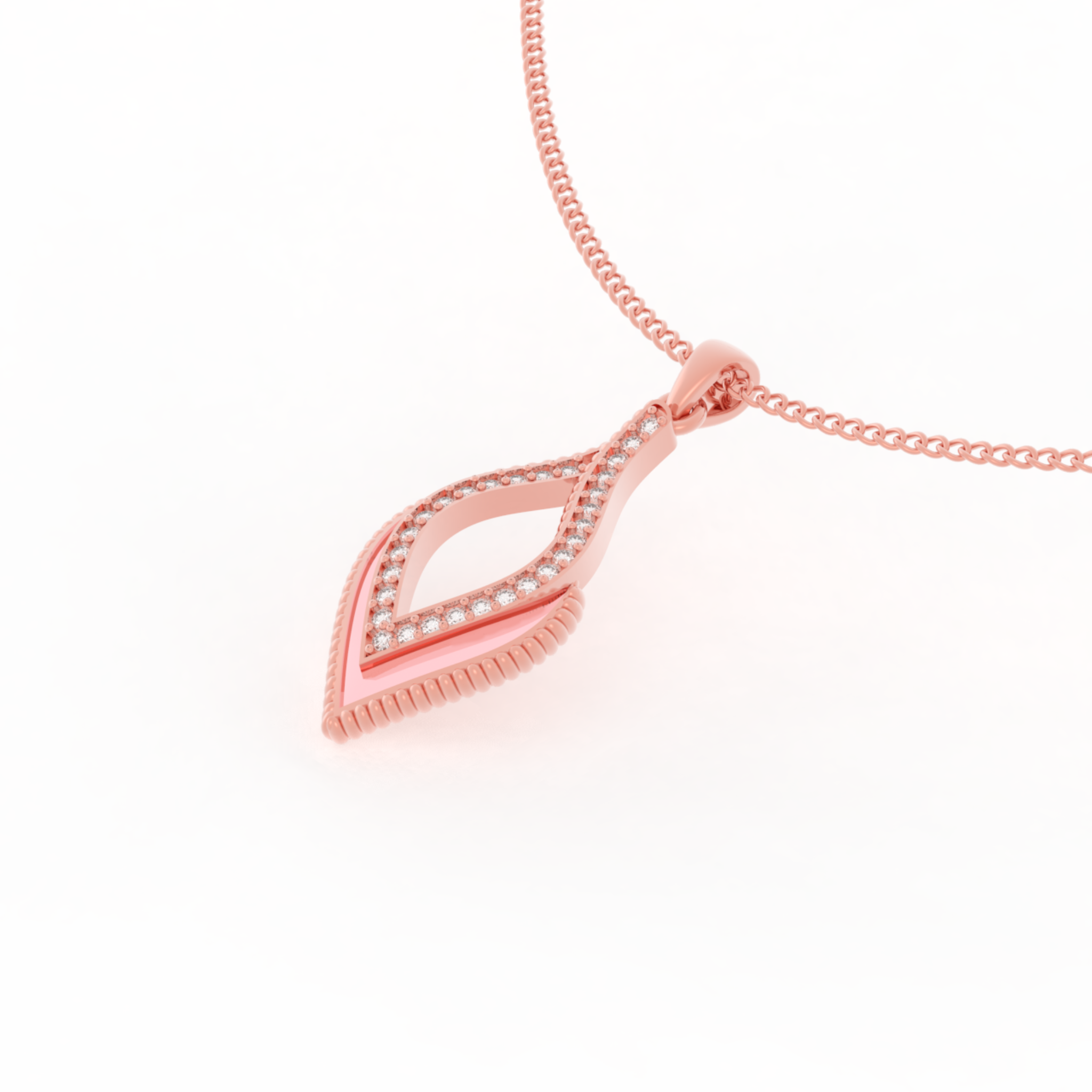 Eye Catching Tear Drop Charm With Chain, Hallmarked 925 Sterling Silver