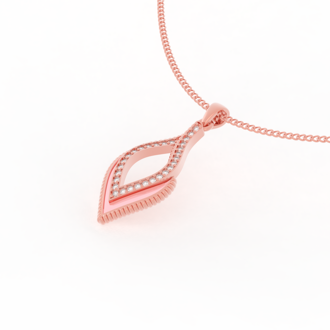 Eye Catching Tear Drop Charm With Chain, Hallmarked 925 Sterling Silver