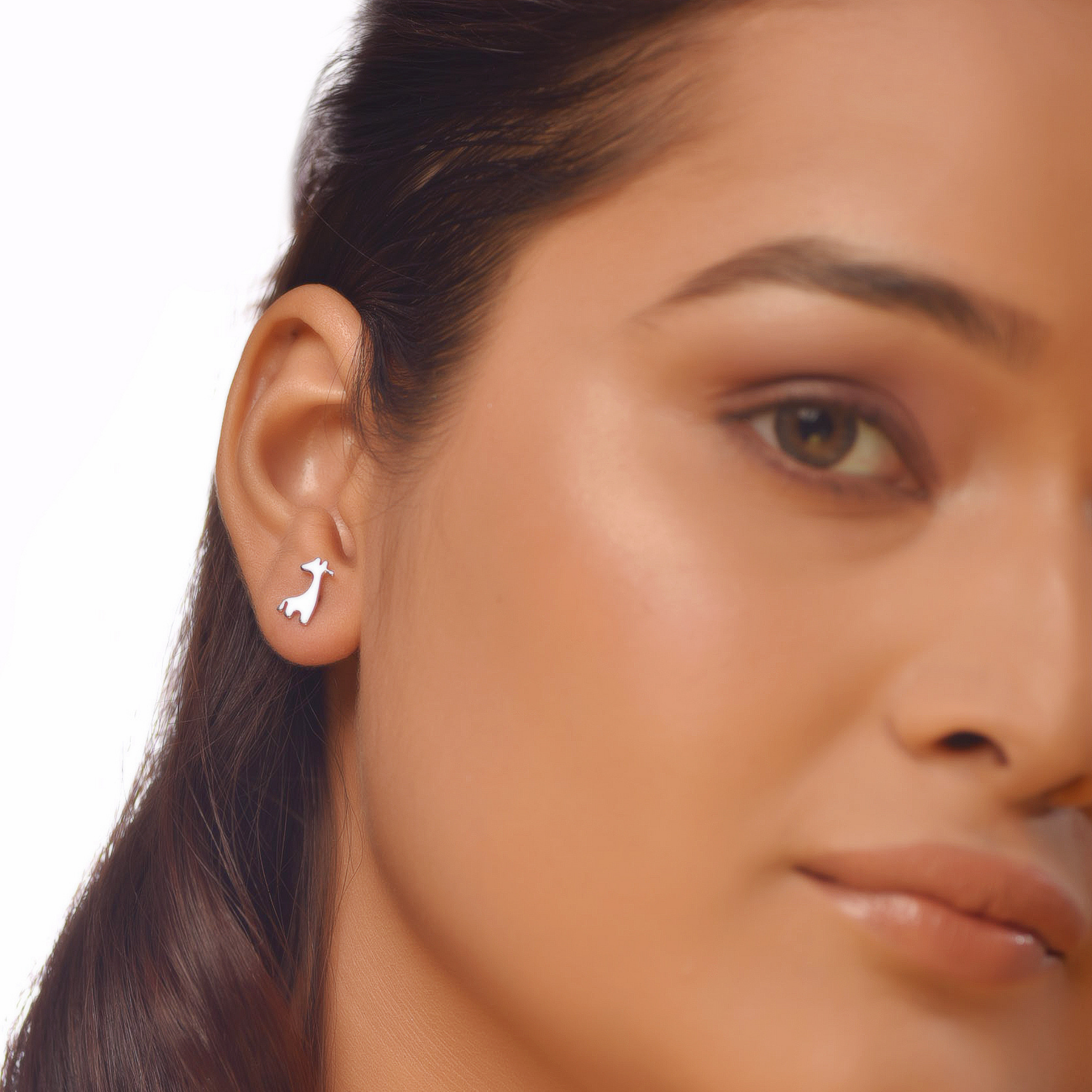 Flat Tiny Animal Earrings, Hallmarked 925 Sterling Silver