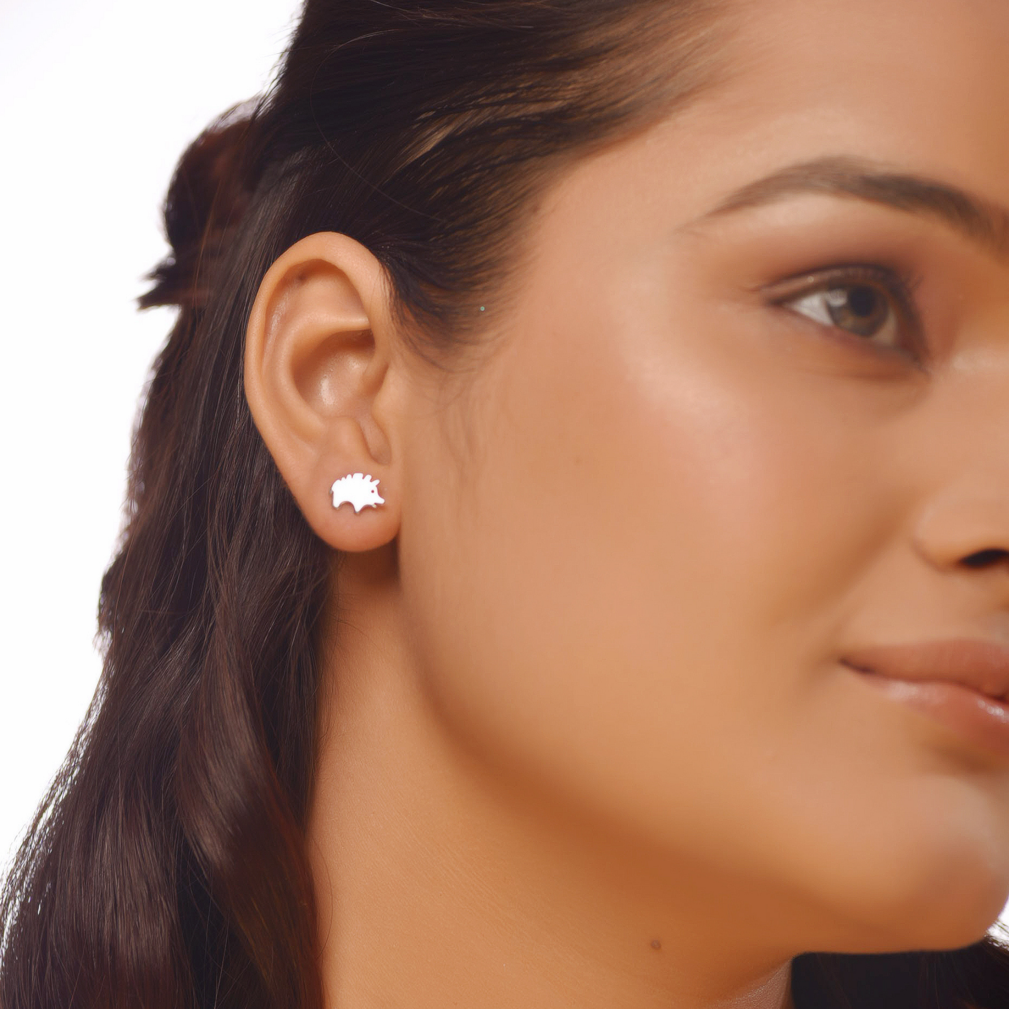 Flat Tiny Animal Earrings, Hallmarked 925 Sterling Silver