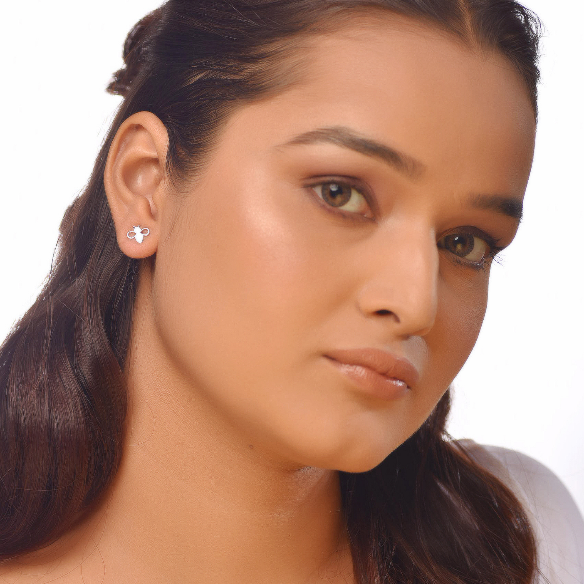 Flat Tiny Bumble Bee Earrings, Hallmarked 925 Sterling Silver