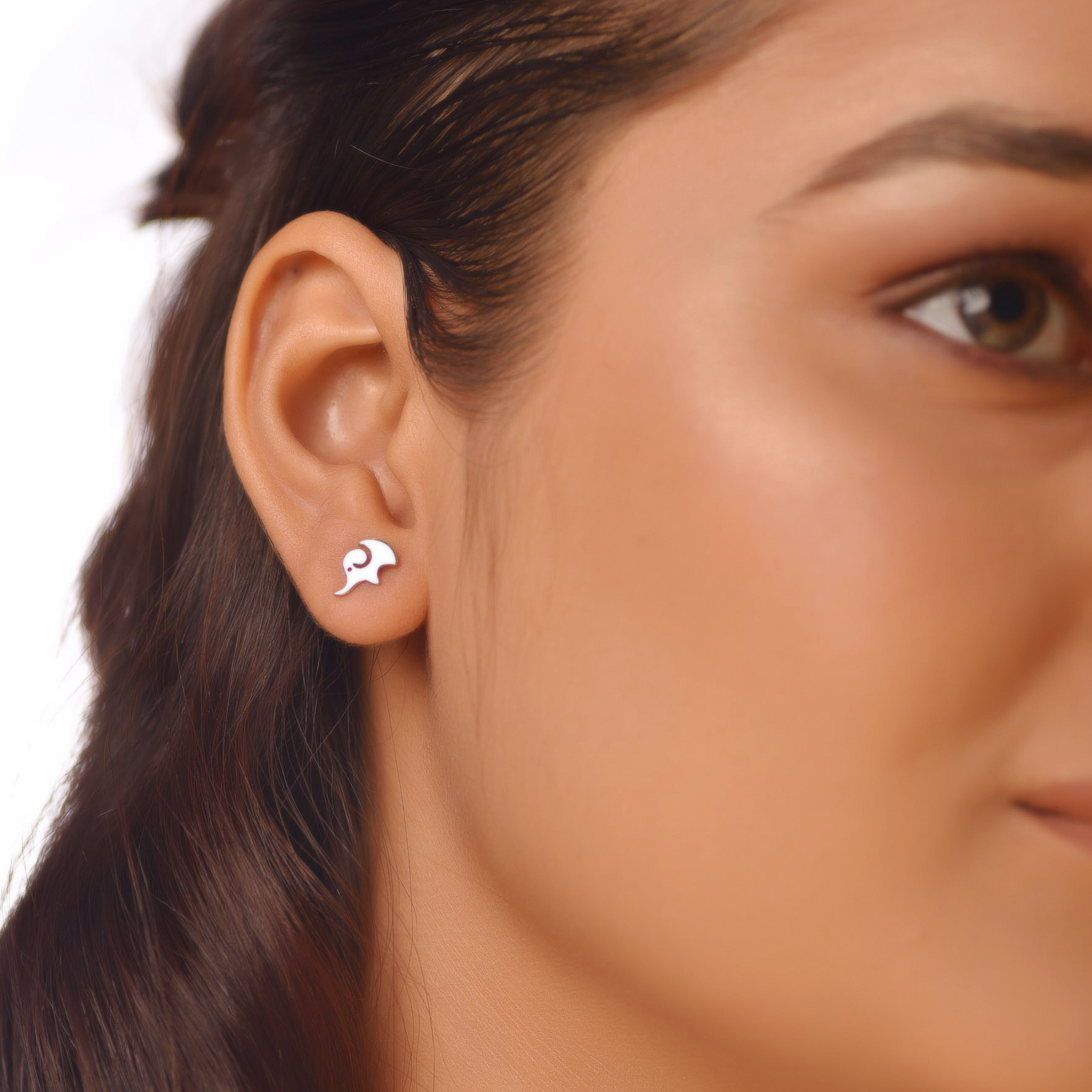 Flat Tiny Handmade Earrings, Hallmarked 925 Sterling Silver