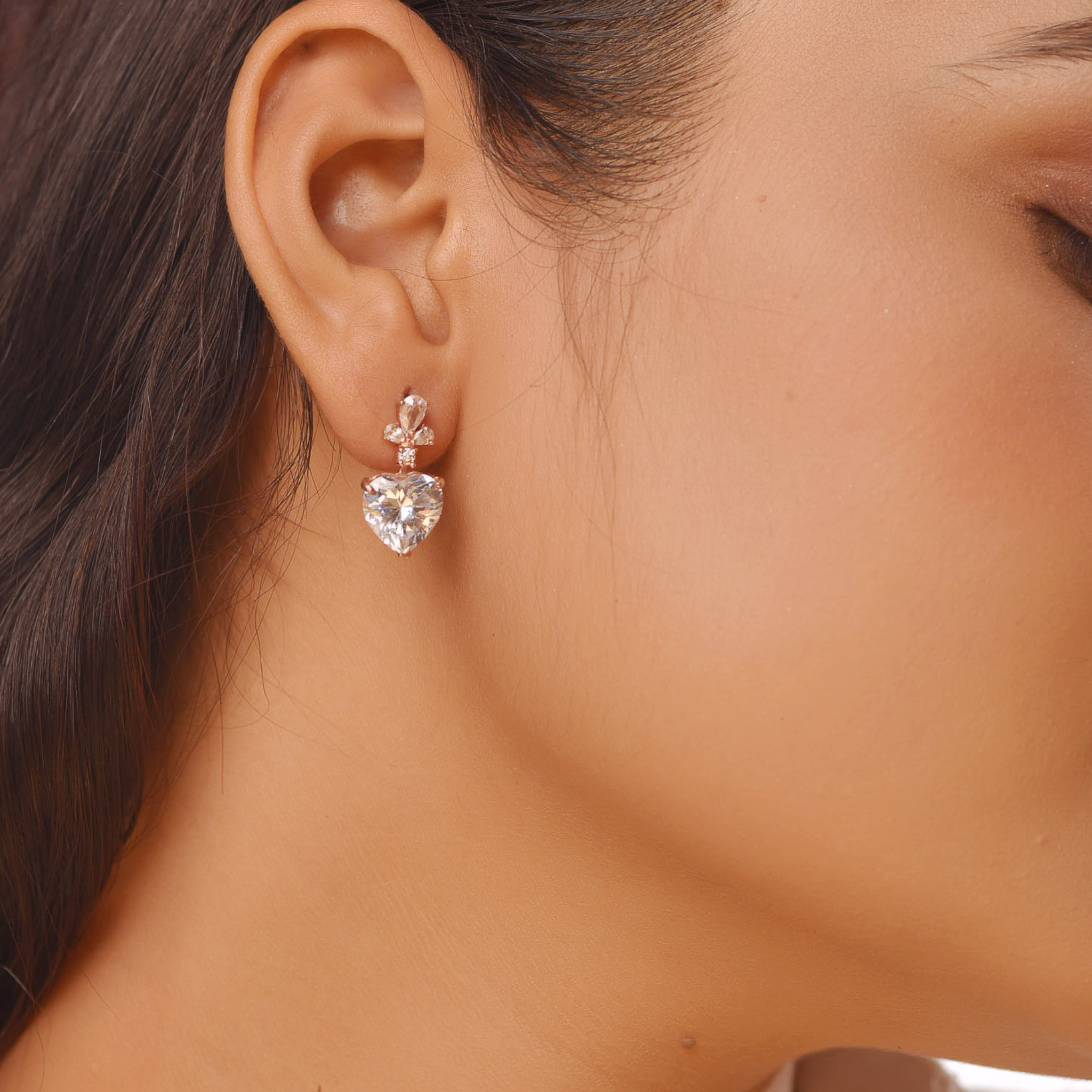 Flat Tiny Heart Earrings, Hallmarked 925 Sterling Silver