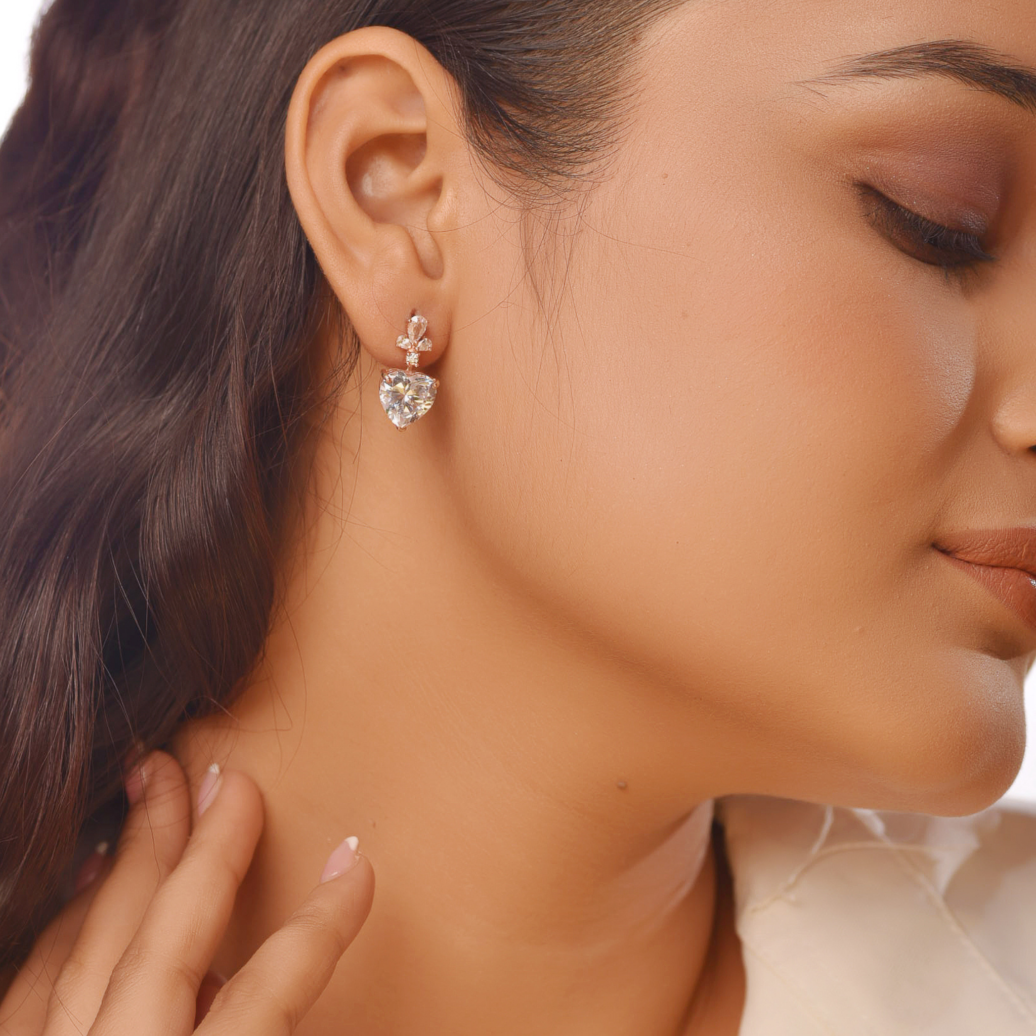 Flat Tiny Heart Earrings, Hallmarked 925 Sterling Silver