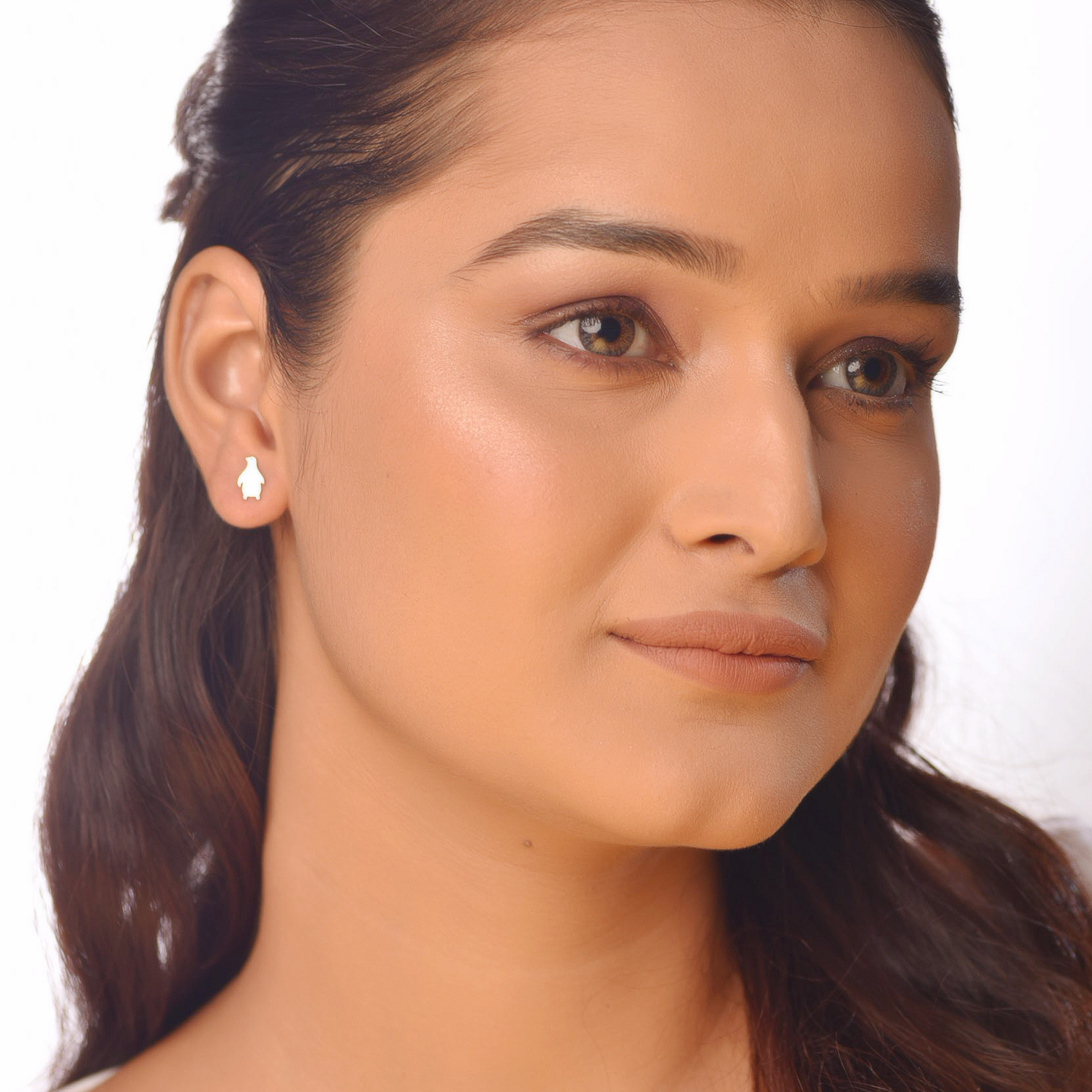 Flat Tiny Penguin Earrings, Hallmarked 925 Sterling Silver