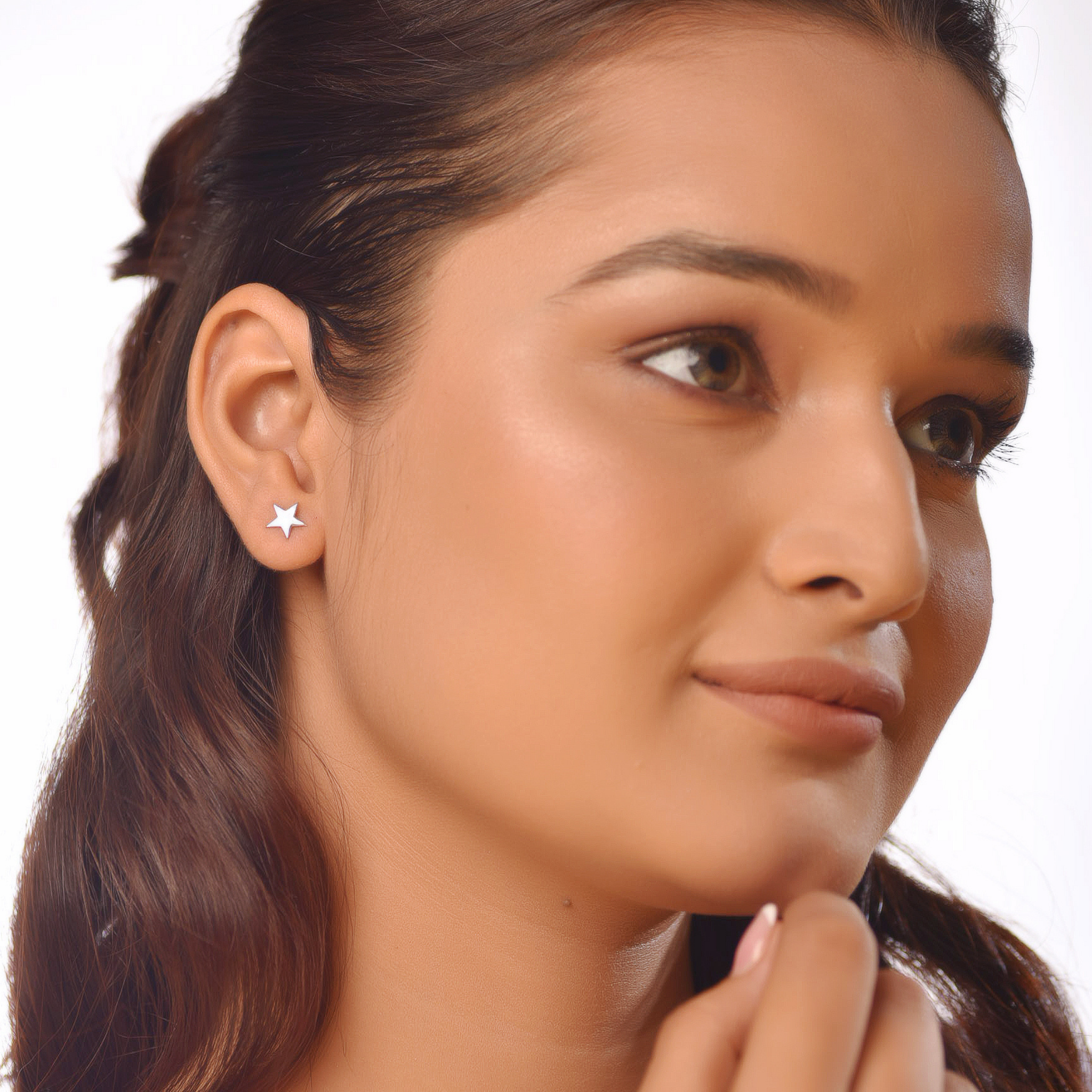 Flat Tiny Star Stud Earrings, Hallmarked 925 Sterling Silver