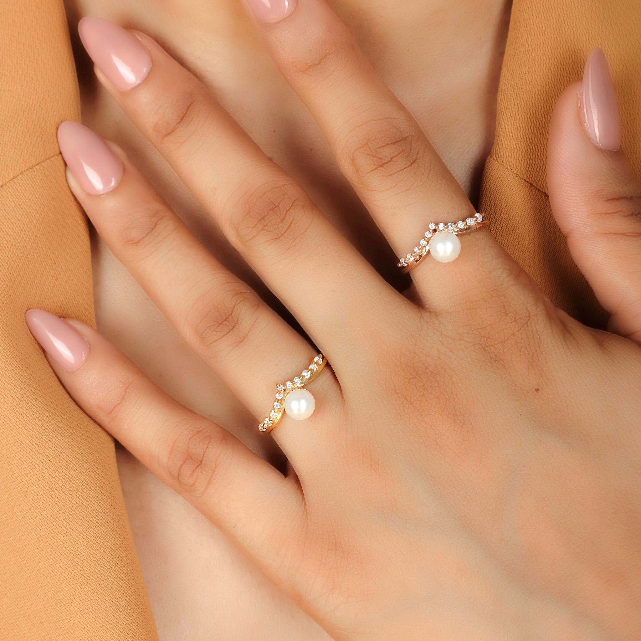 Fresh Water Pearl Engagement Ring, Hallmarked 925 Sterling Silver