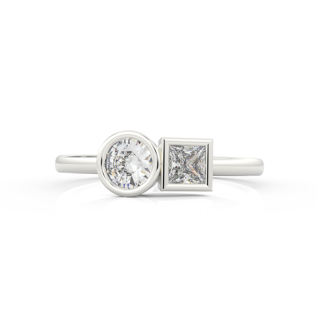 Gorgeous Toi Et Moi Engagement Ring – Hallmarked 925 Sterling Silver White Gold Plated | Symbol of Love & Elegance