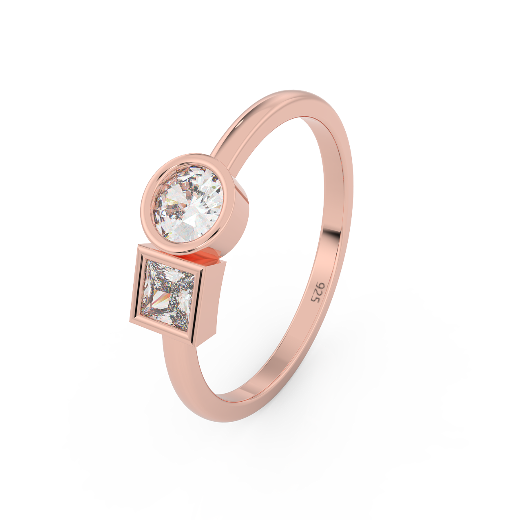 Gorgeous Toi Et Moi Engagement Ring – Hallmarked 925 Sterling Silver Rose Gold Plated | Elegant & Romantic Jewelry