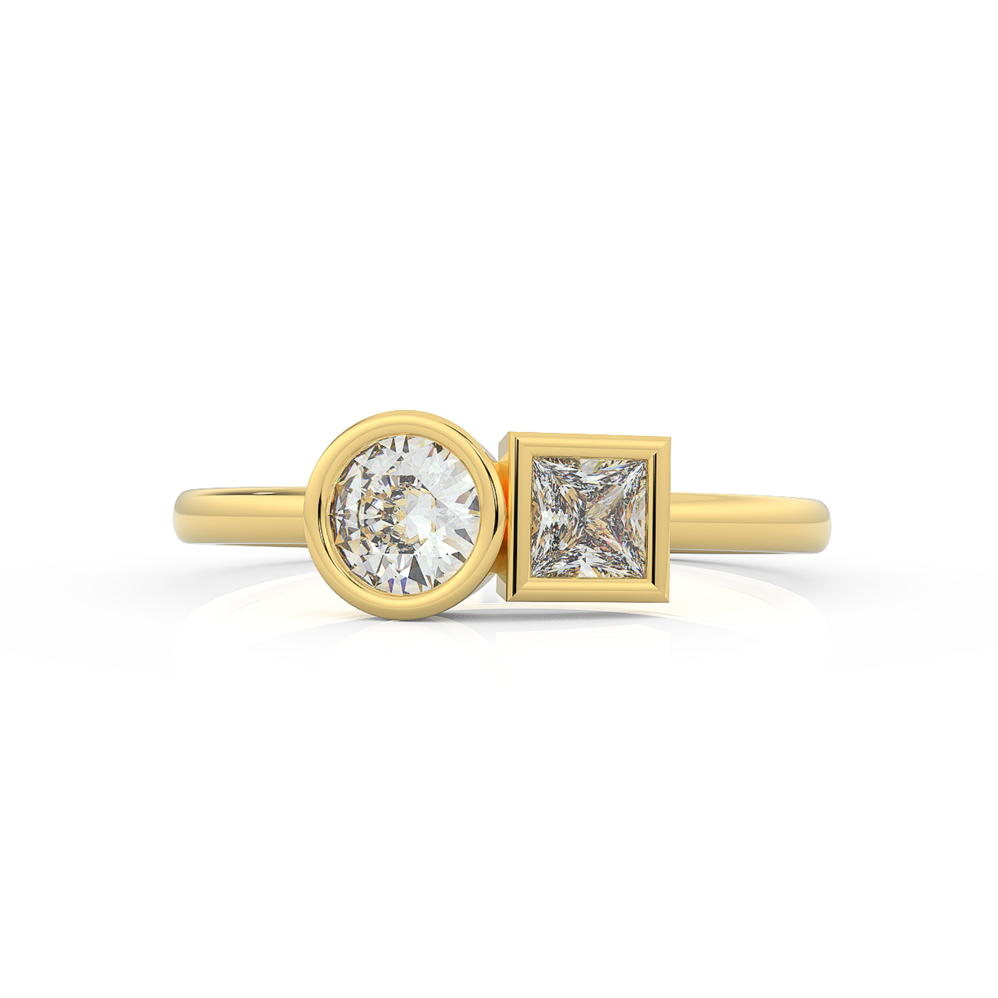 Gorgeous Toi Et Moi Engagement Ring – Hallmarked 925 Sterling Silver Yellow Gold Plated | Elegant & Timeless Love Symbol
