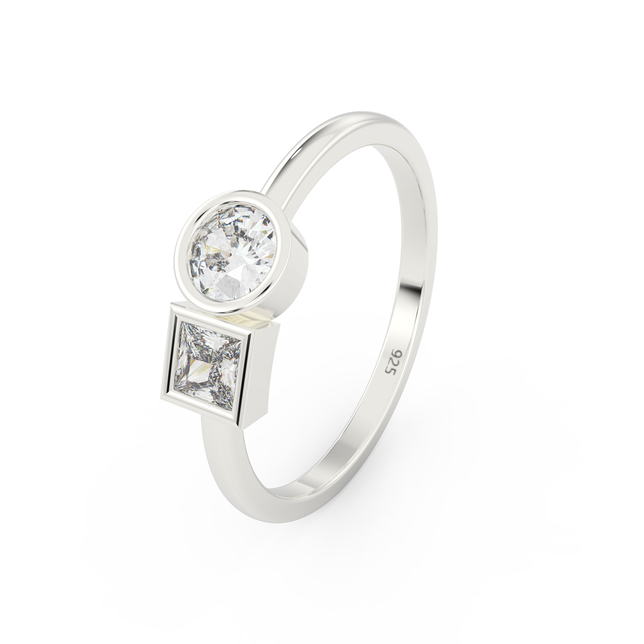 Gorgeous Toi Et Moi Engagement Ring – Hallmarked 925 Sterling Silver White Gold Plated | Symbol of Love & Elegance