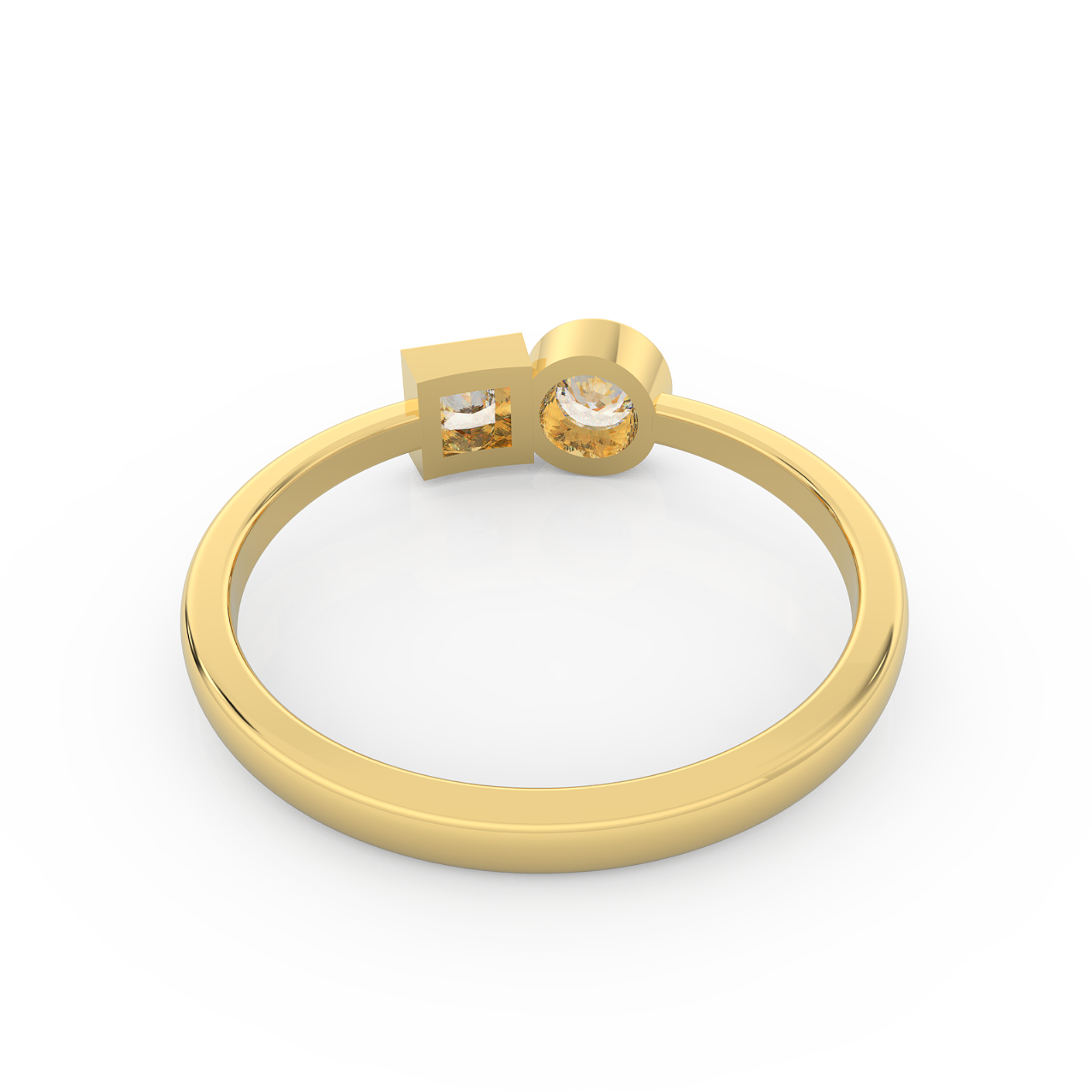 Gorgeous Toi Et Moi Engagement Ring – Hallmarked 925 Sterling Silver Yellow Gold Plated | Elegant & Timeless Love Symbol