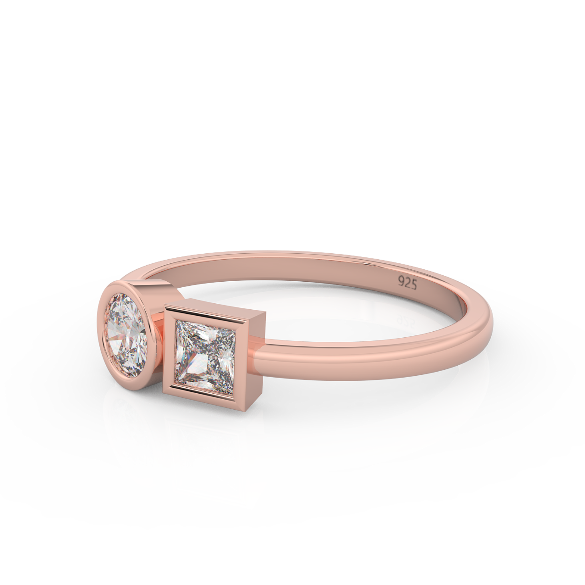 Gorgeous Toi Et Moi Engagement Ring – Hallmarked 925 Sterling Silver Rose Gold Plated | Elegant & Romantic Jewelry