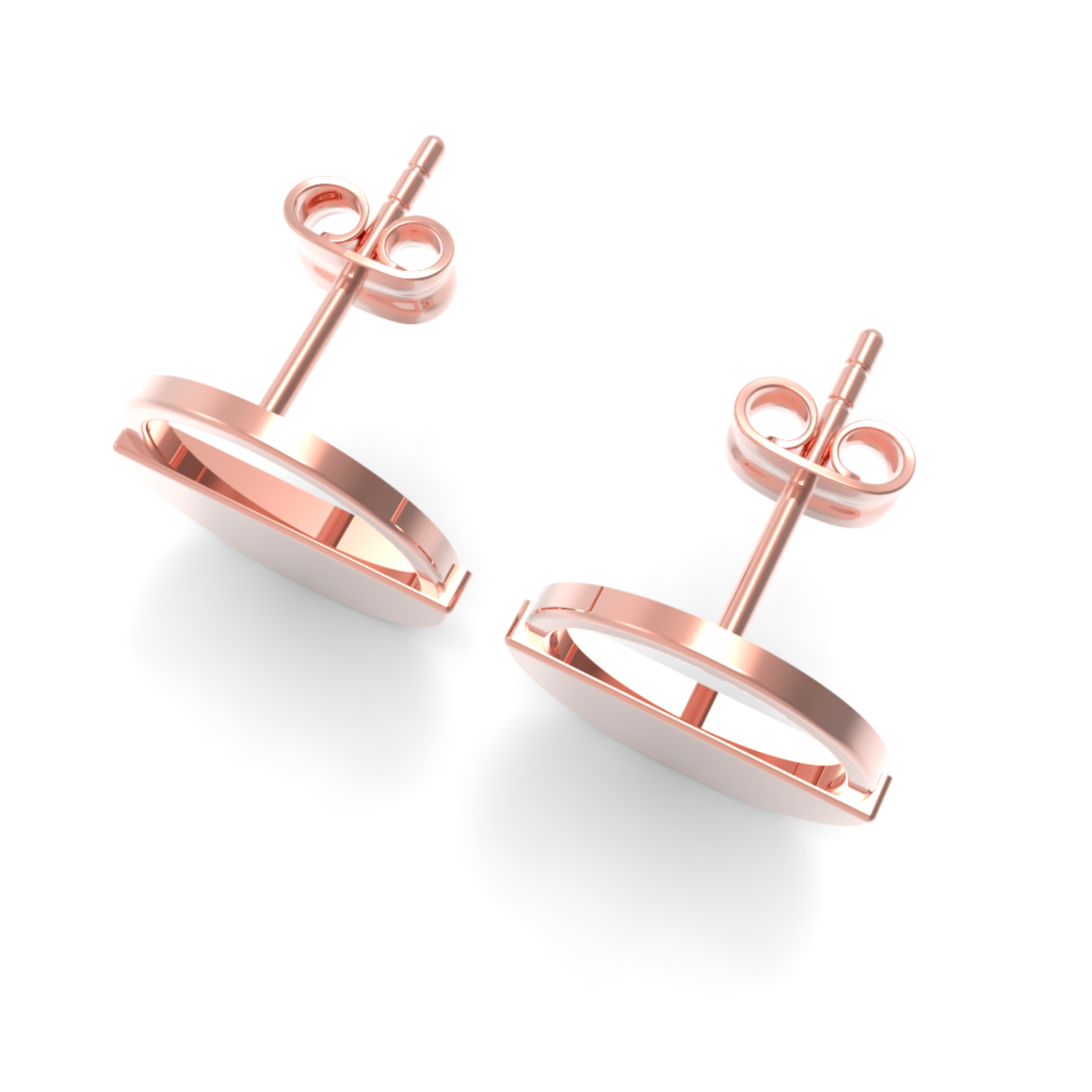 Half Moon Circle Dangling Earrings, Hallmarked 925 Sterling Silver