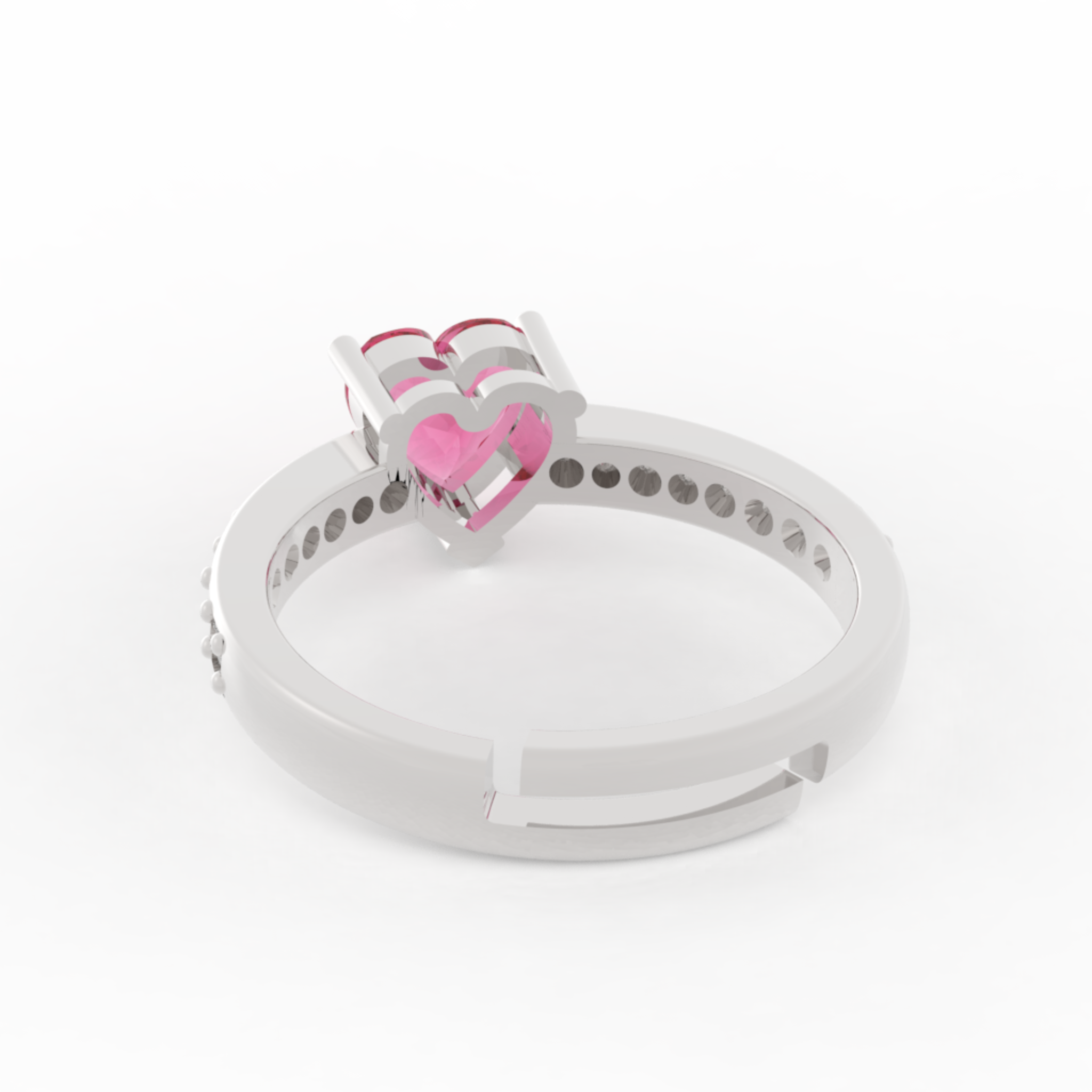 Heart Cut Ruby Proposal Ring, Hallmarked 925 Sterling Silver