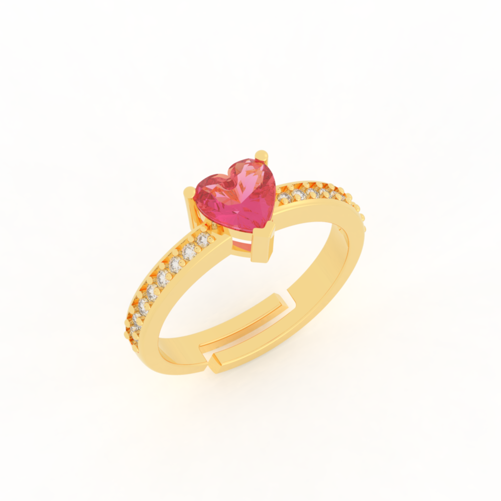 Heart Cut Ruby Proposal Ring, Hallmarked 925 Sterling Silver