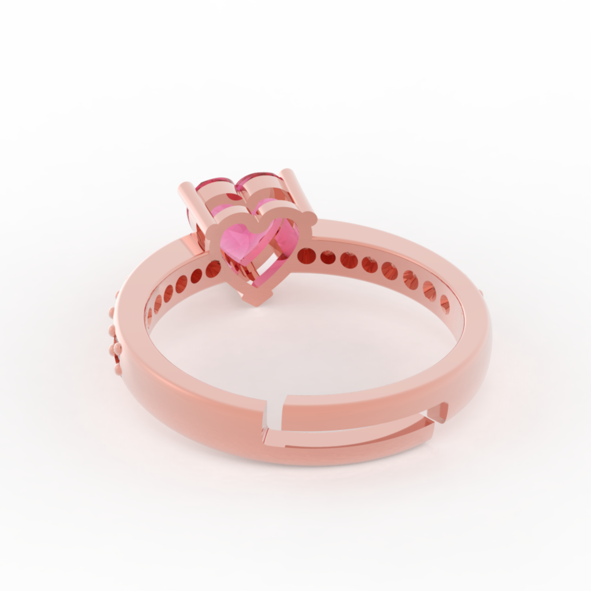 Heart Cut Ruby Proposal Ring, Hallmarked 925 Sterling Silver