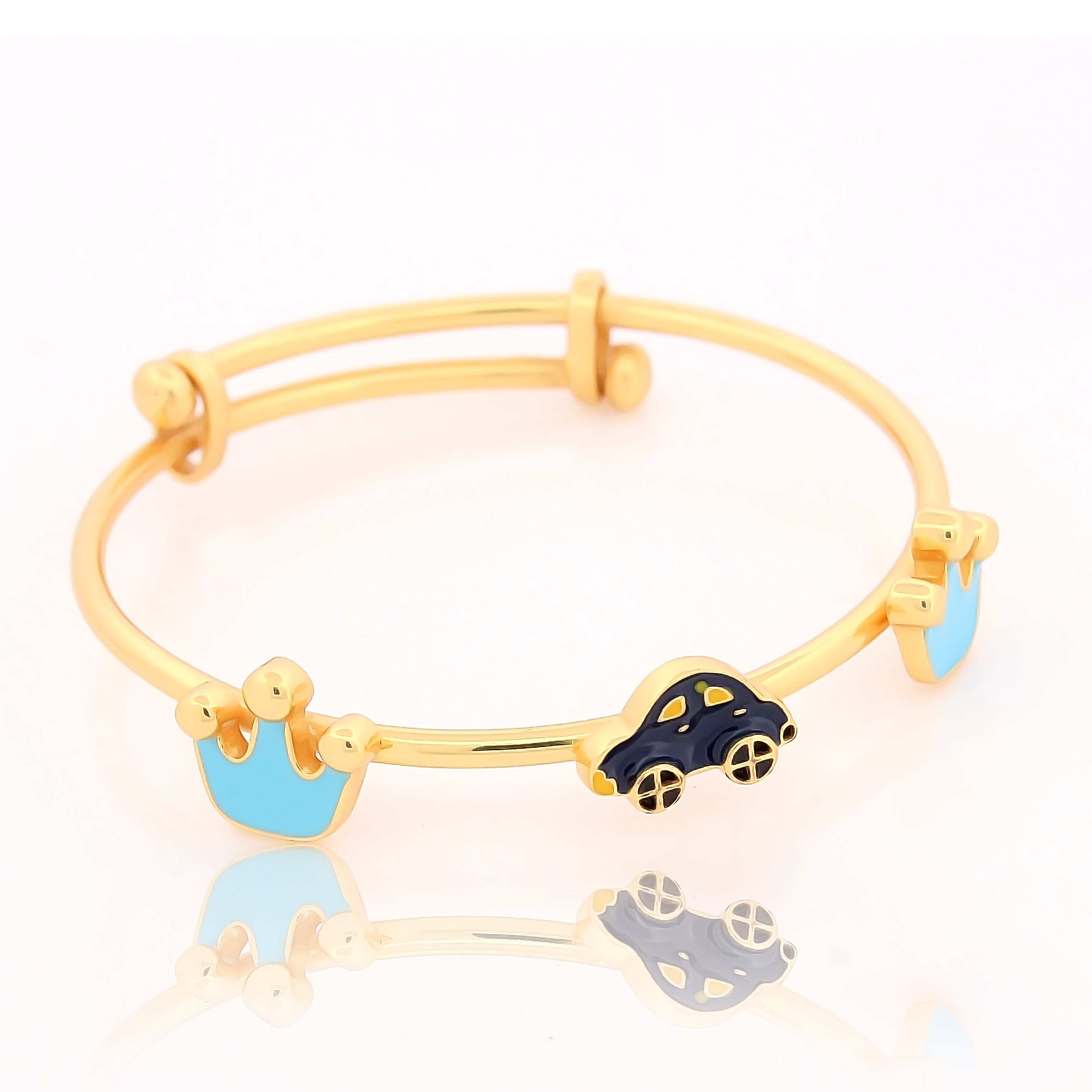King Quinn Car Bracelet for Kids – 18KT Gold Plated | 925 Sterling Silver | Royalty, Strength & Protection