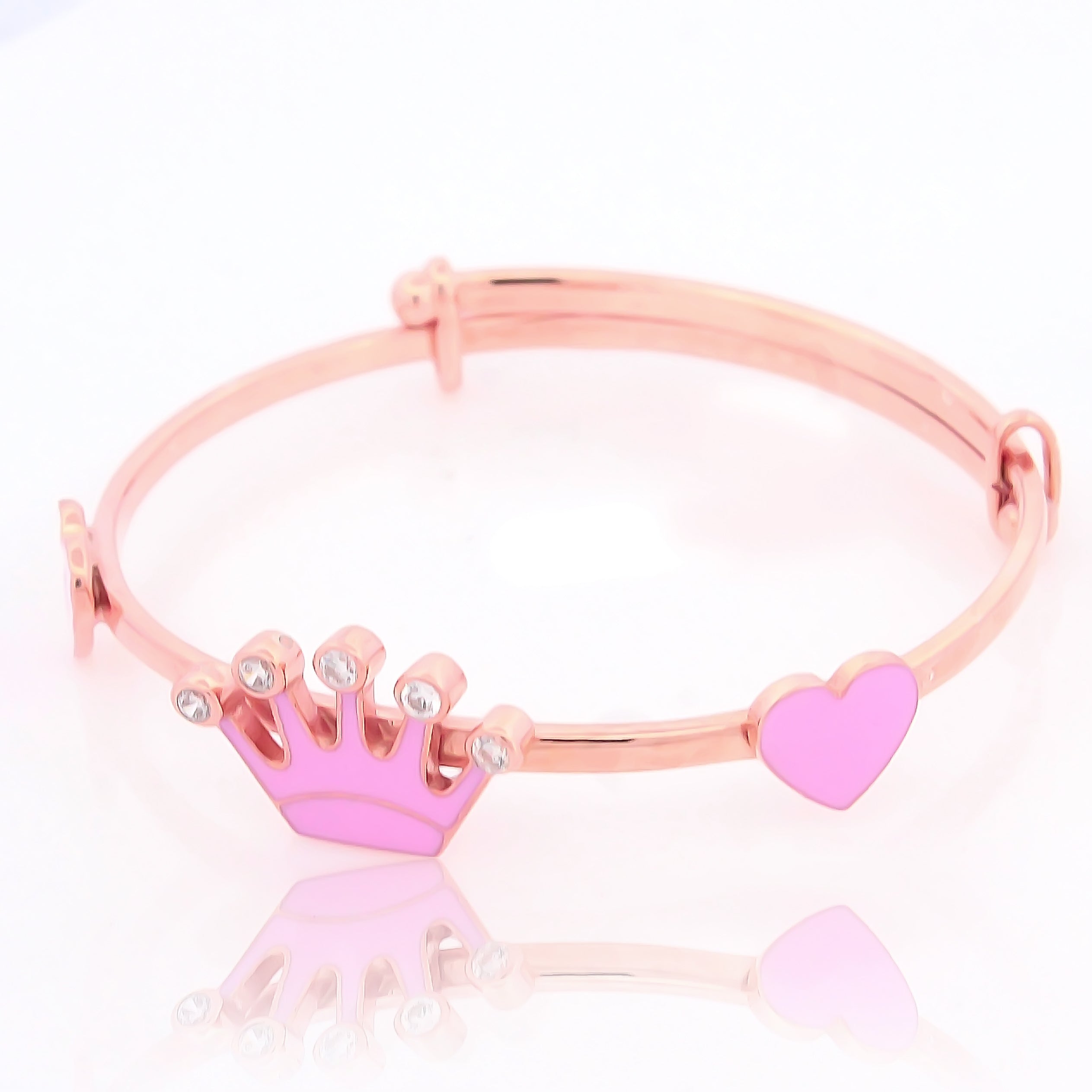 Queen Heart Bracelet for Kids – 18KT Rose Gold Plated | 925 Sterling Silver | Love, Grace & Royalty