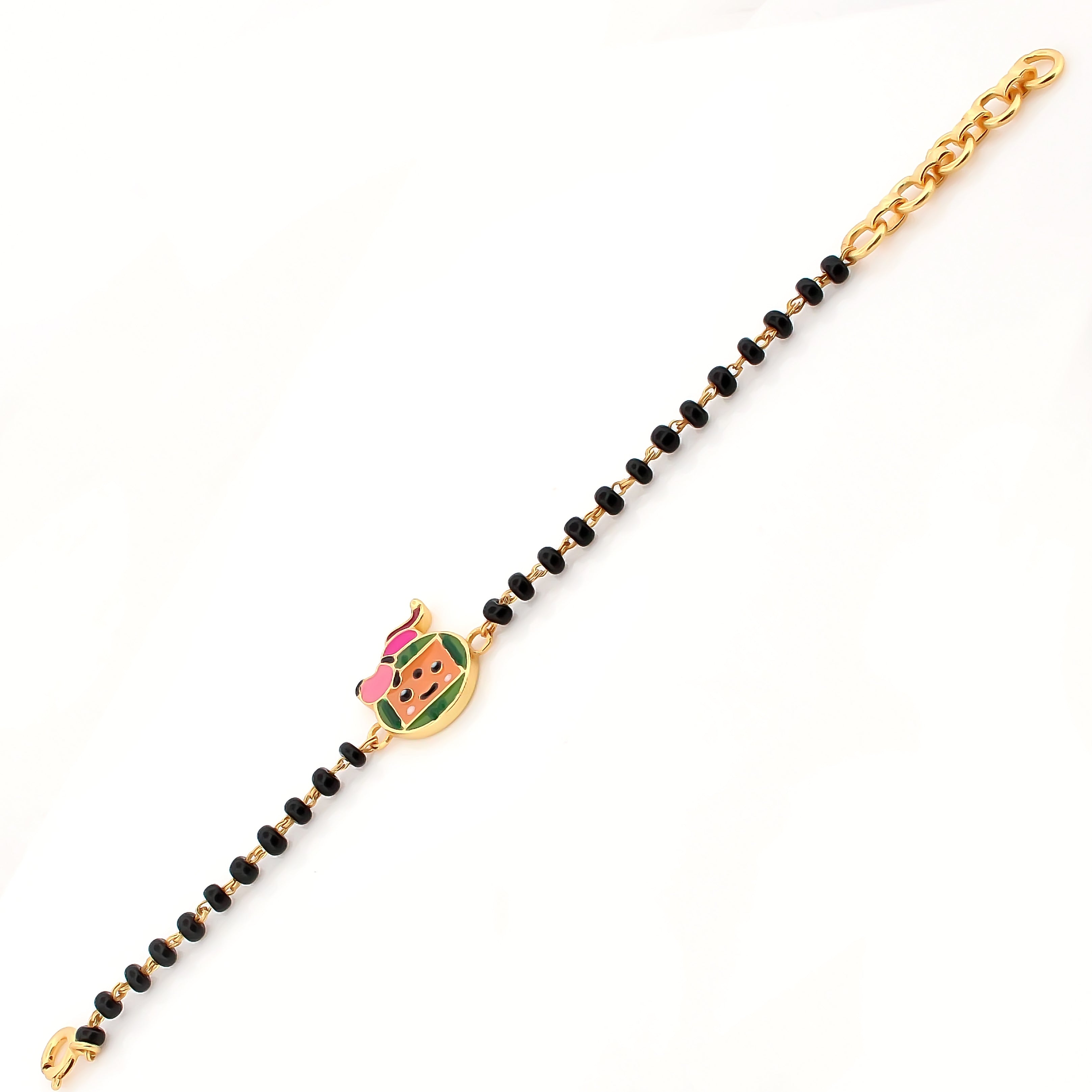 Happy Watermelon & Apple Nazariya Bracelet for Baby – 18KT Gold Plated | 925 Sterling Silver | Strength, Protection & Positivity