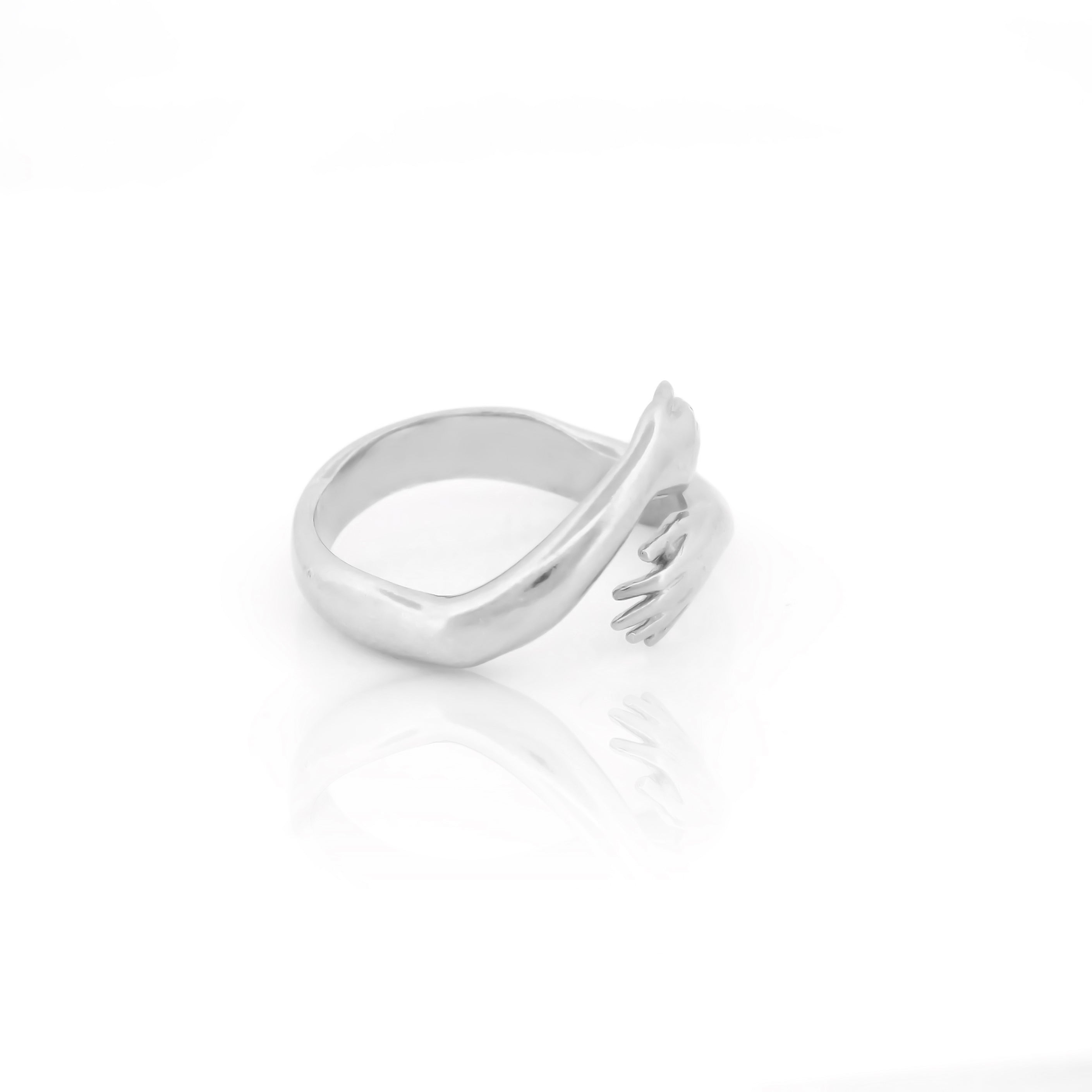 925 Sterling Silver Ring Classic Warm Hug Silver Gold Plated Adjustable Ring (Copy)