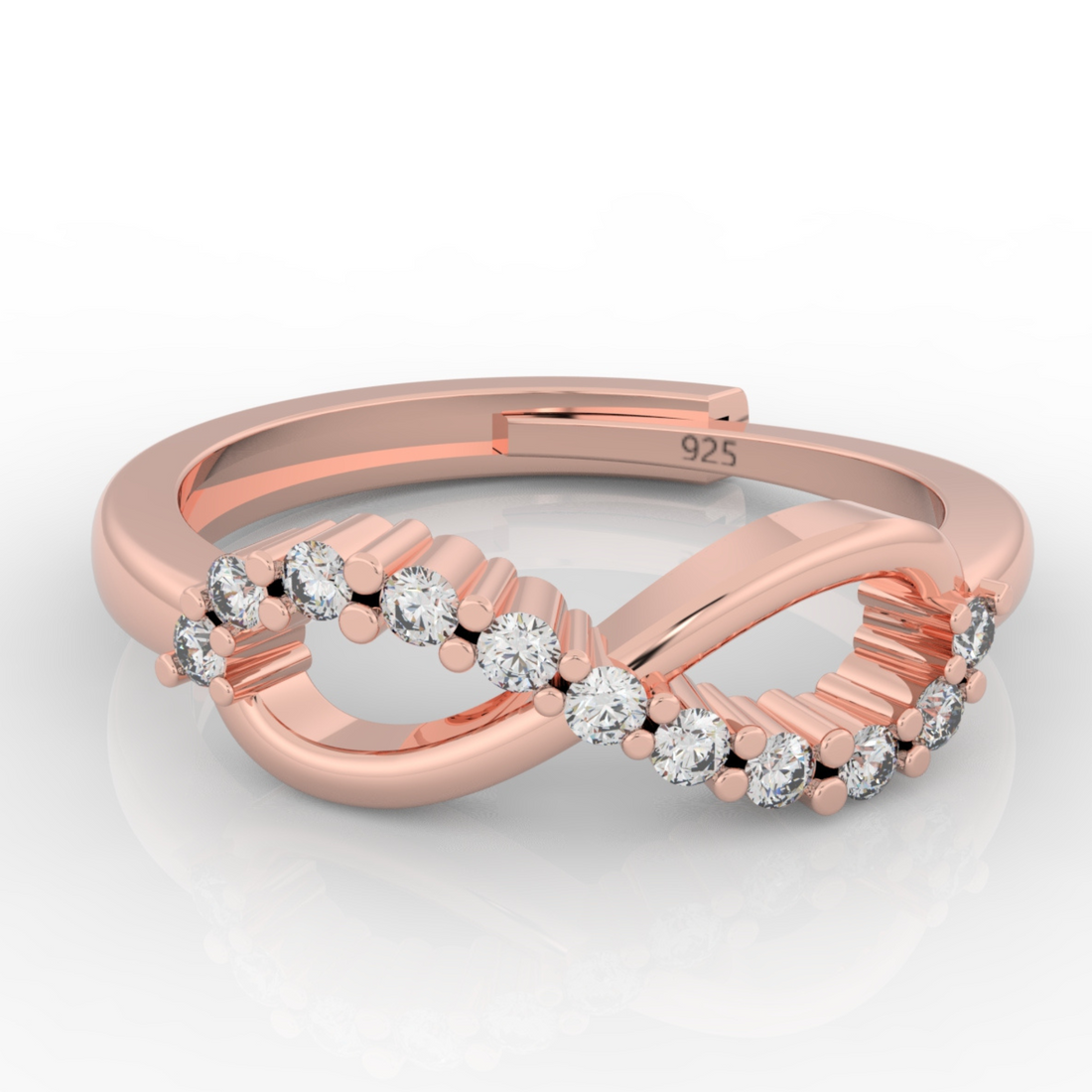 Infinity Ring For Proposal, Hallmarked 925 Sterling Silver