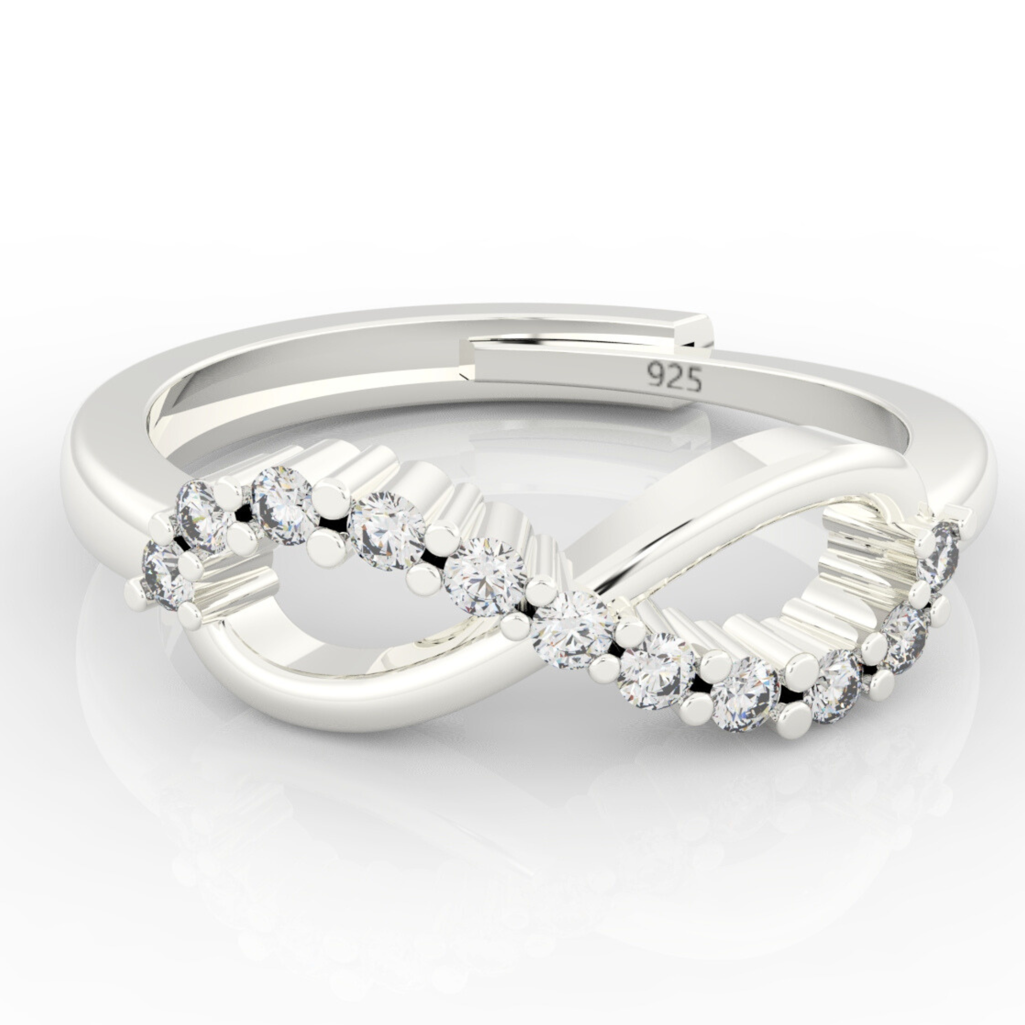 Infinity Ring For Proposal, Hallmarked 925 Sterling Silver