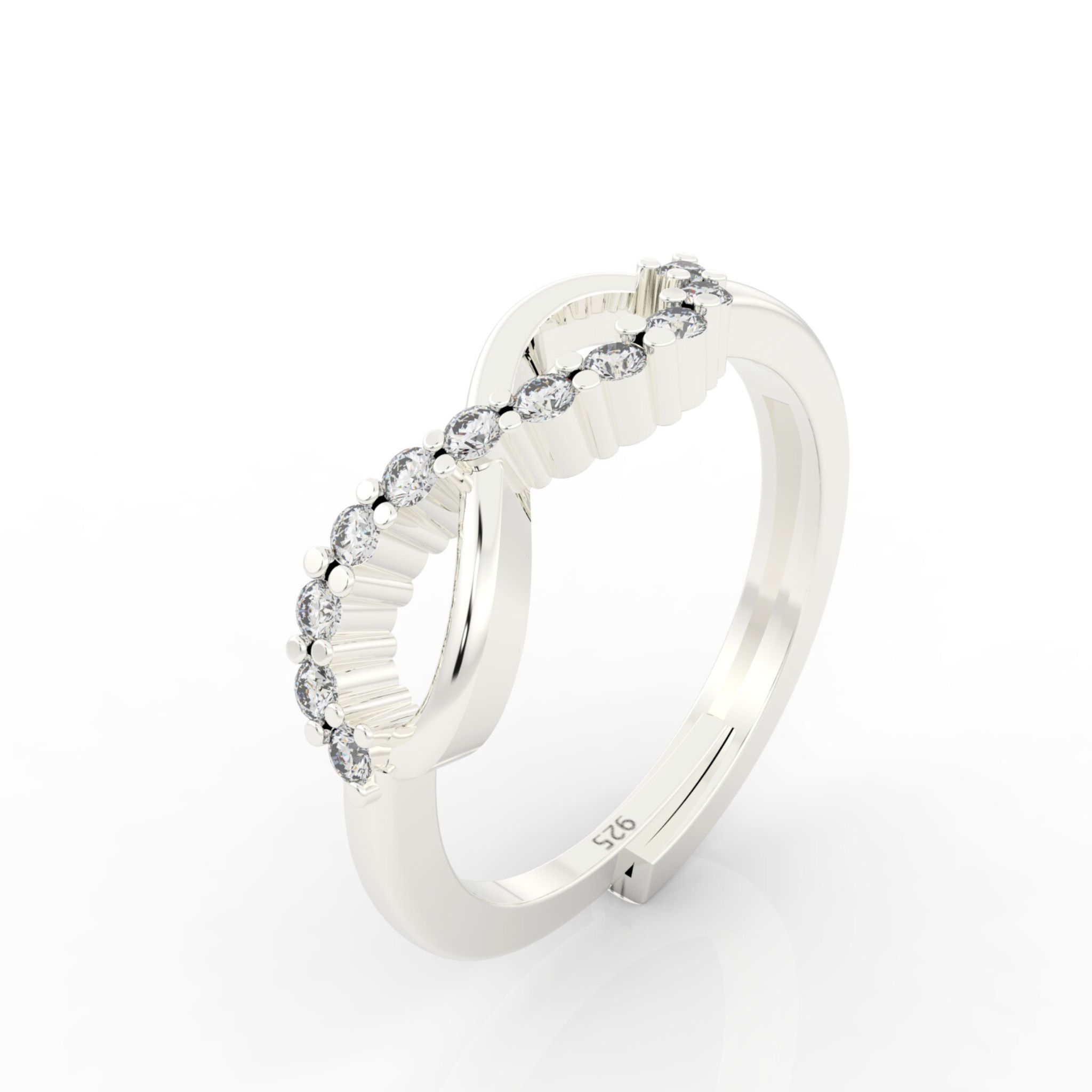 Infinity Ring For Proposal, Hallmarked 925 Sterling Silver