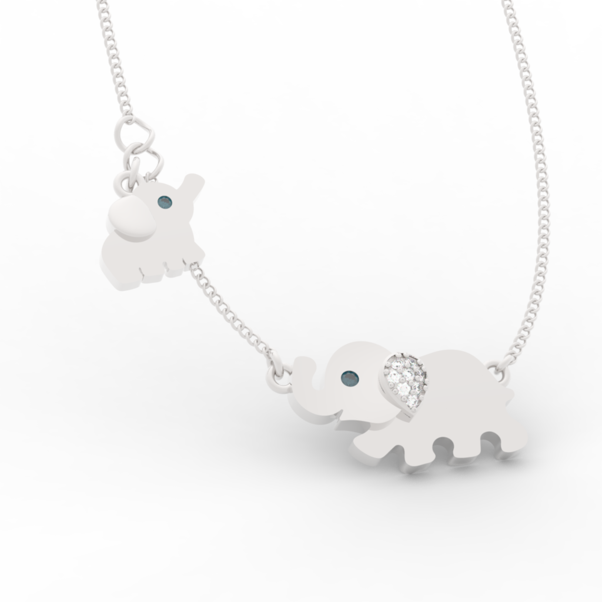 Jumbo Elephant Pendant Necklace, Hallmarked 925 Sterling Silver