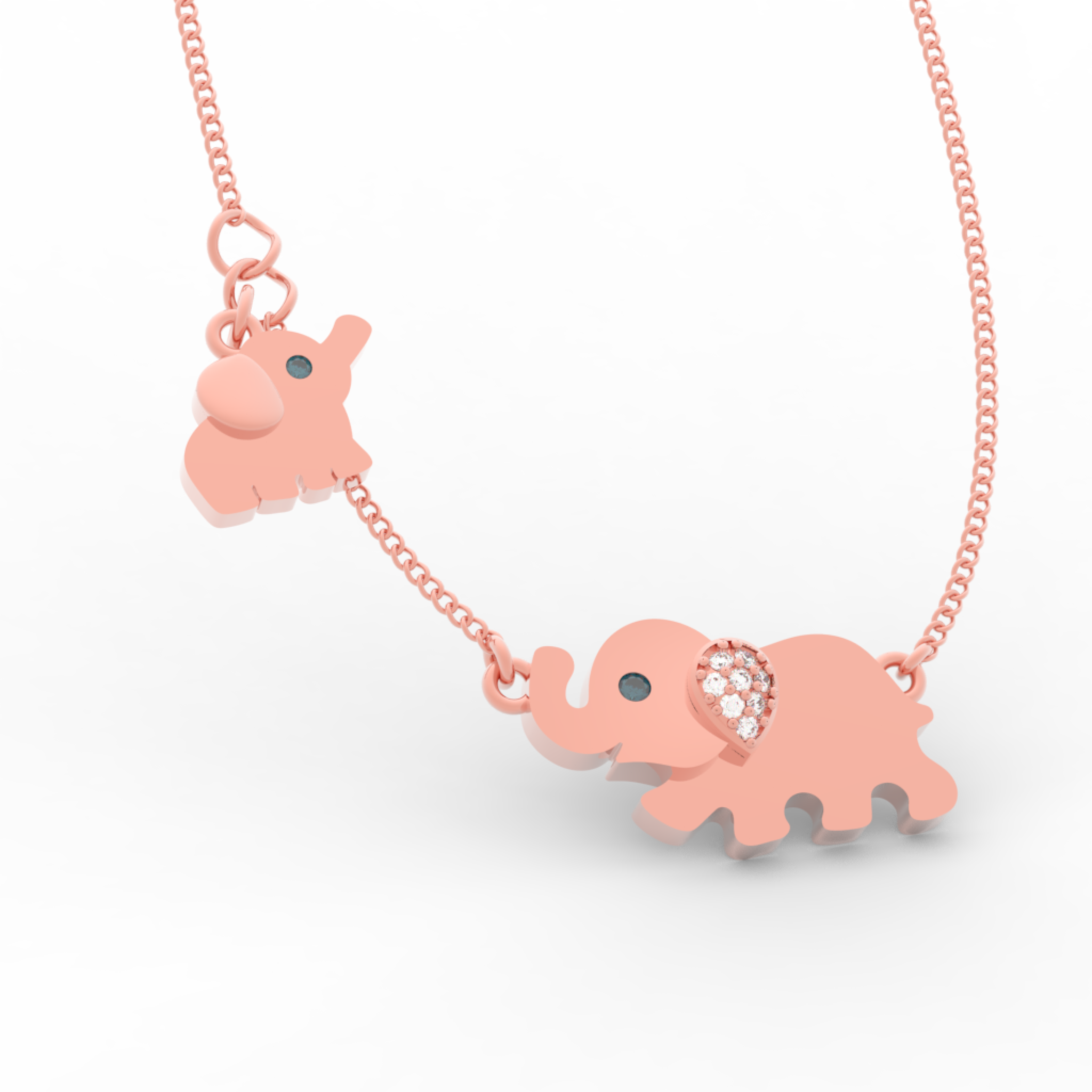 Jumbo Elephant Pendant Necklace, Hallmarked 925 Sterling Silver