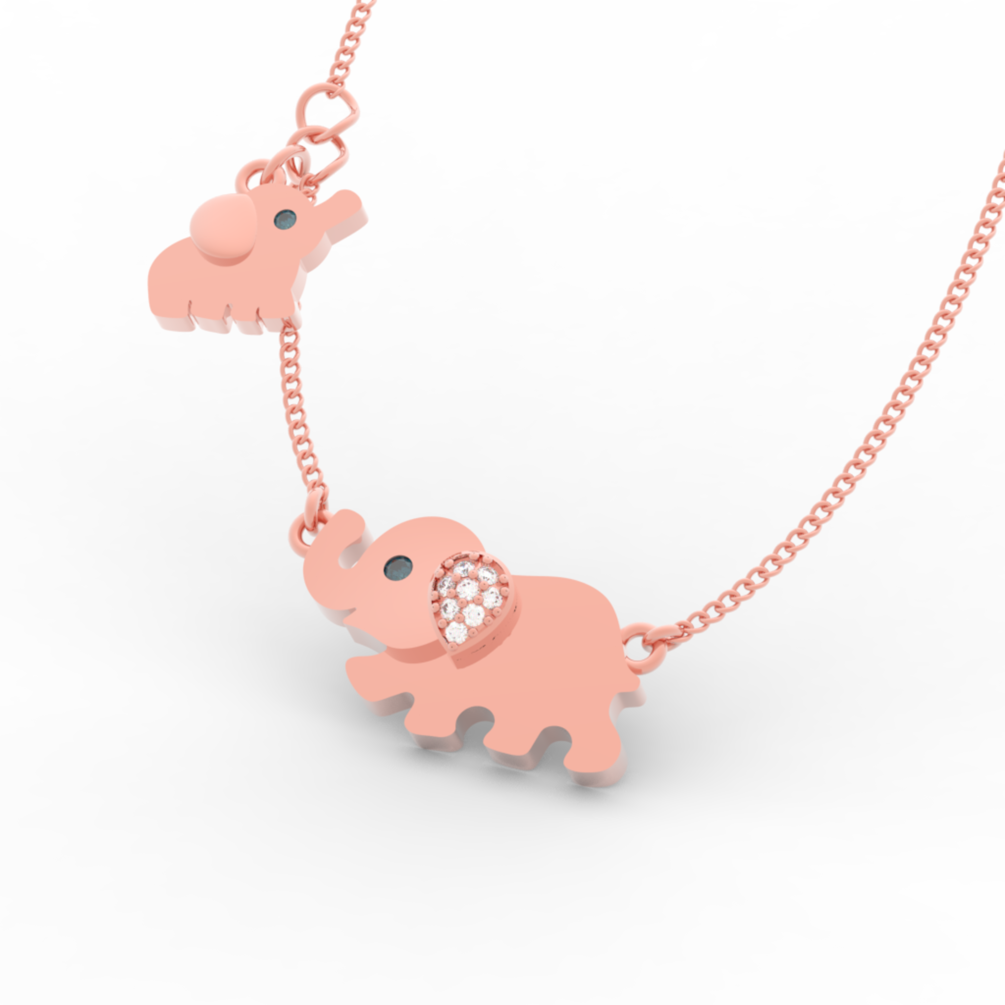 Jumbo Elephant Pendant Necklace, Hallmarked 925 Sterling Silver