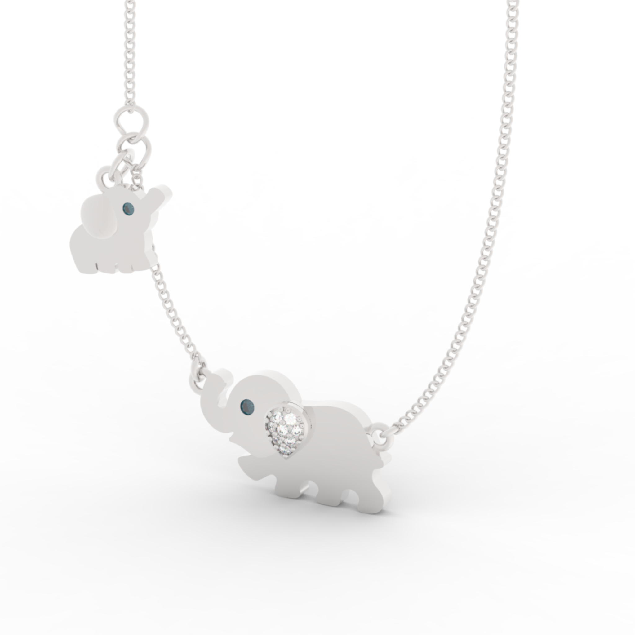 Jumbo Elephant Pendant Necklace, Hallmarked 925 Sterling Silver
