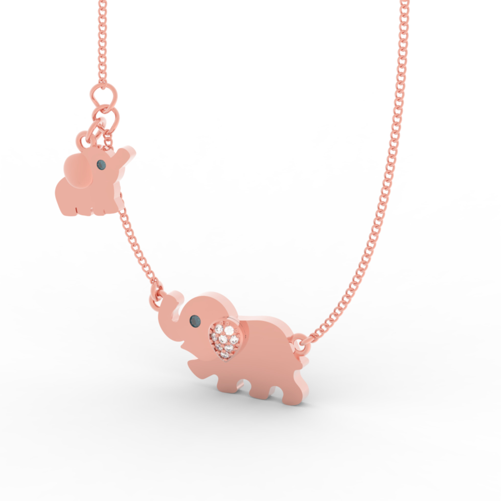 Jumbo Elephant Pendant Necklace, Hallmarked 925 Sterling Silver