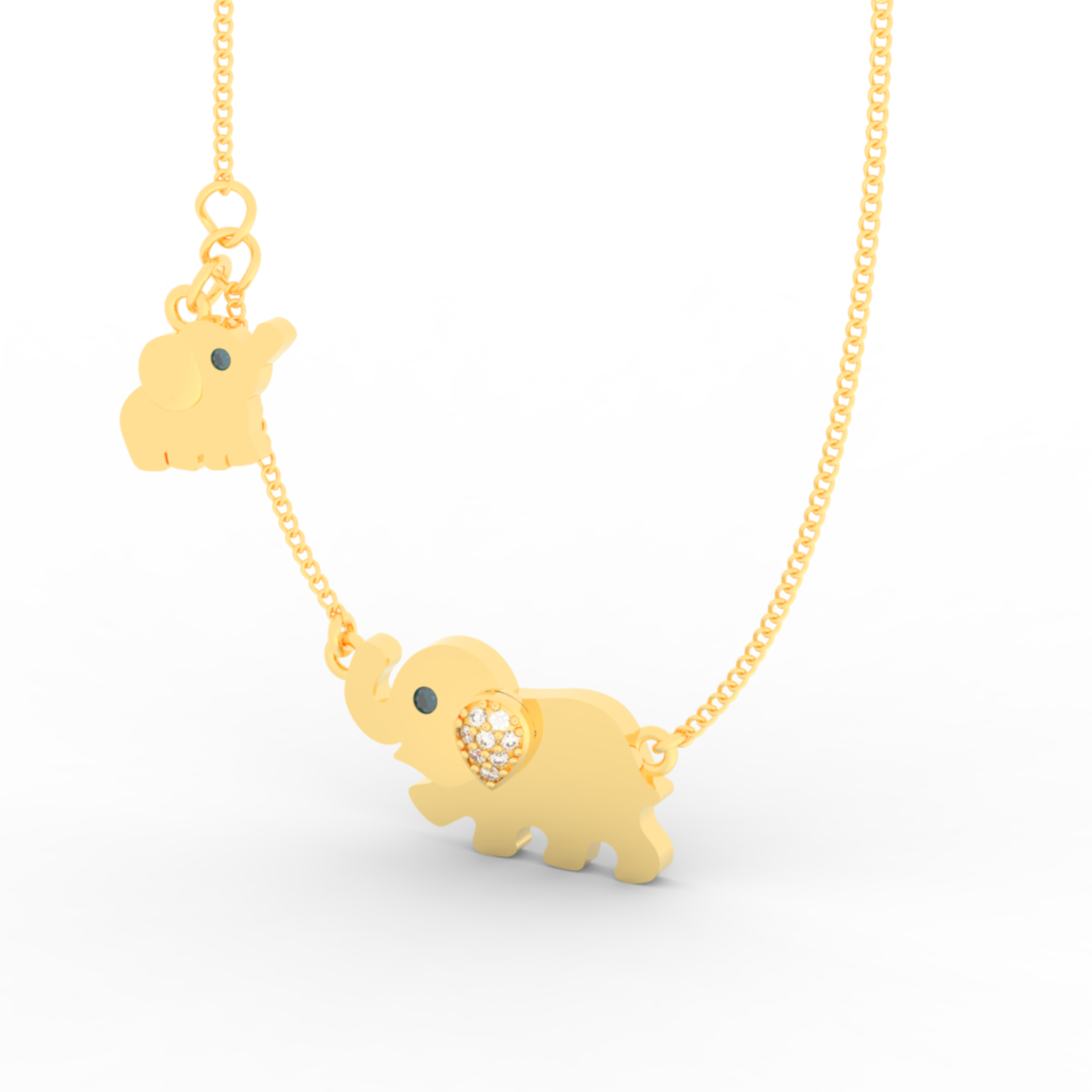 Jumbo Elephant Pendant Necklace, Hallmarked 925 Sterling Silver