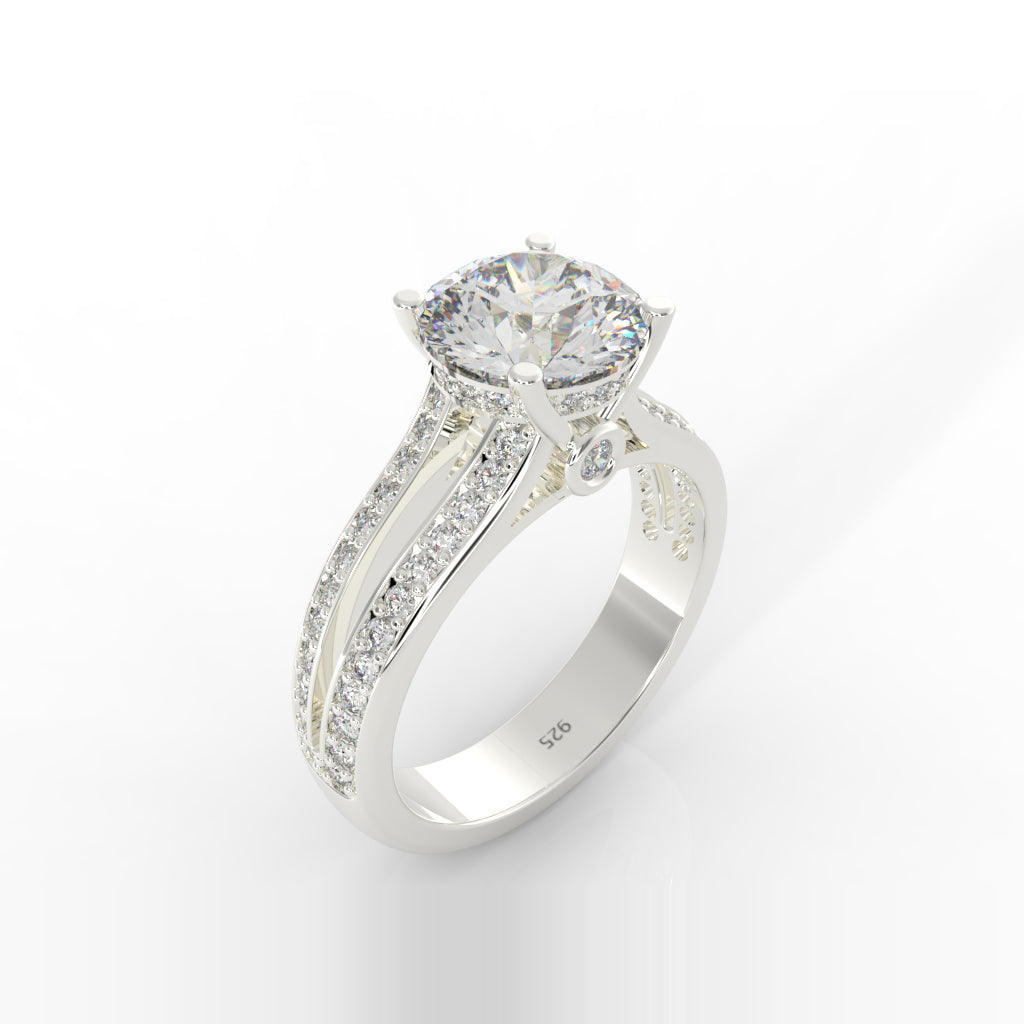 Solitaire Engagement Ring – Hallmarked 925 Sterling Silver White Gold Plated | Timeless & Elegant Jewelry