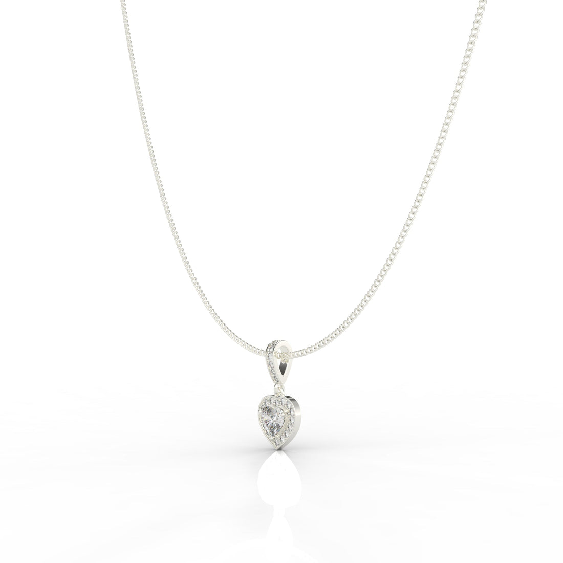 Heart in Heart Shape Pendant- Hallmarked 925 Sterling Silver