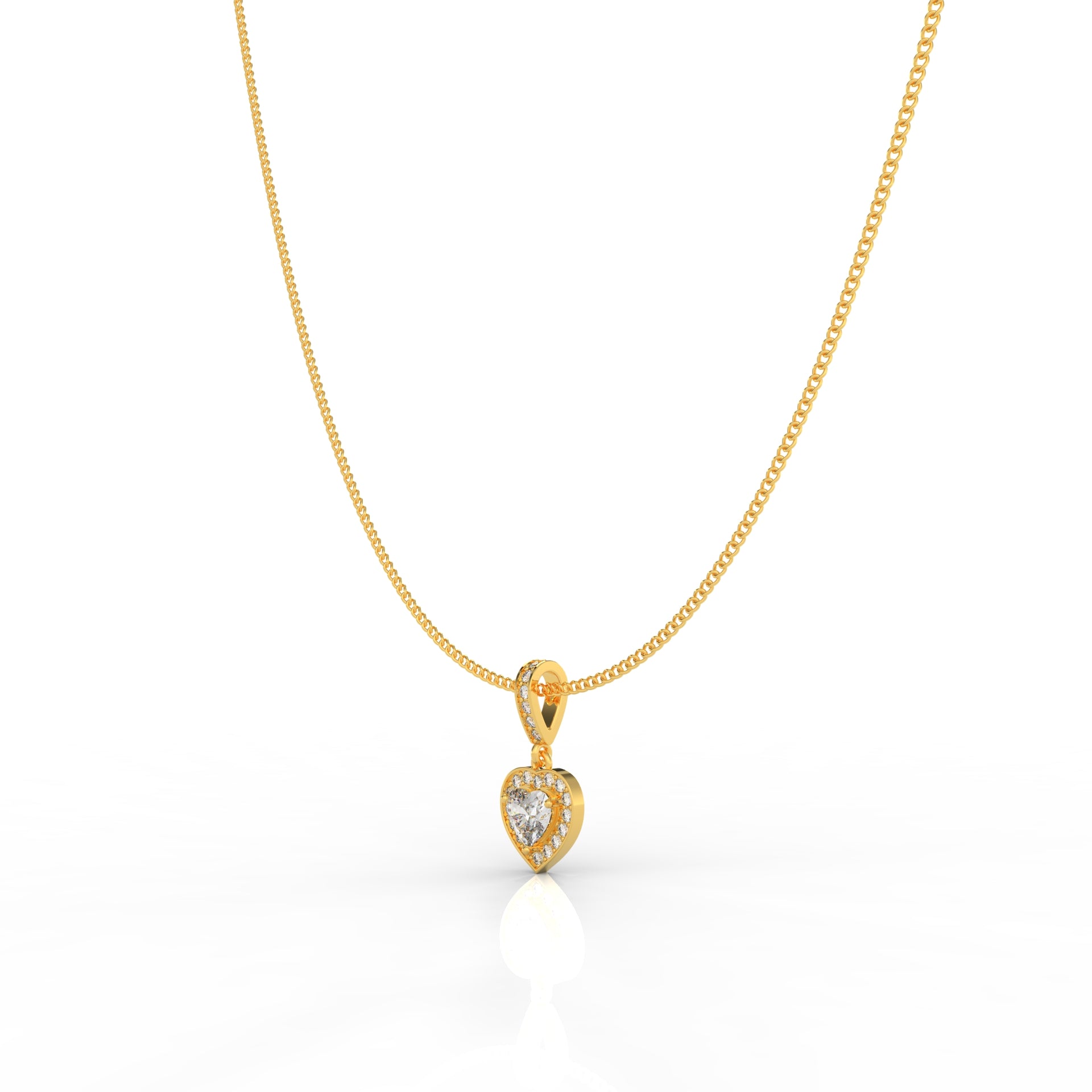 Heart in Heart Shape Pendant- Hallmarked 925 Sterling Silver