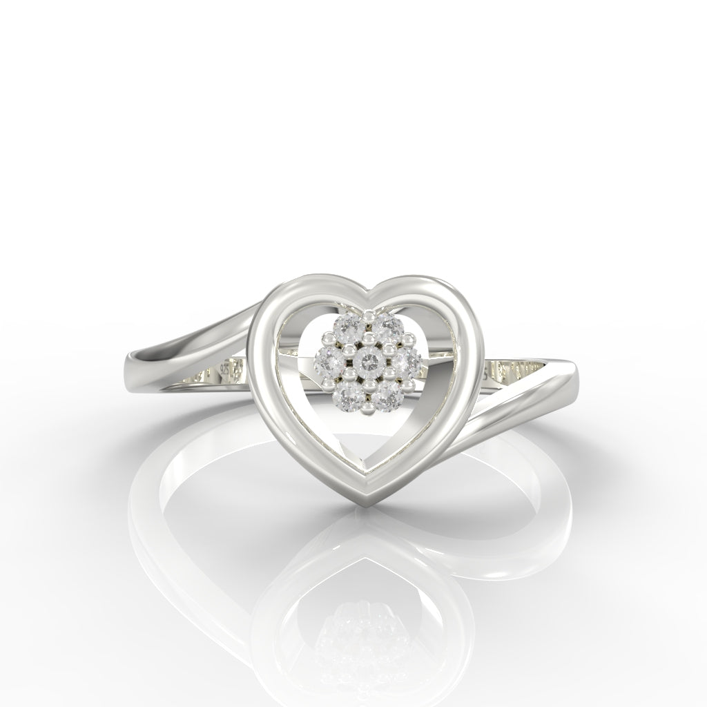 Heart Shape Engagement Ring – Hallmarked 925 Sterling Silver White Gold Plated | Elegant & Timeless Jewelry
